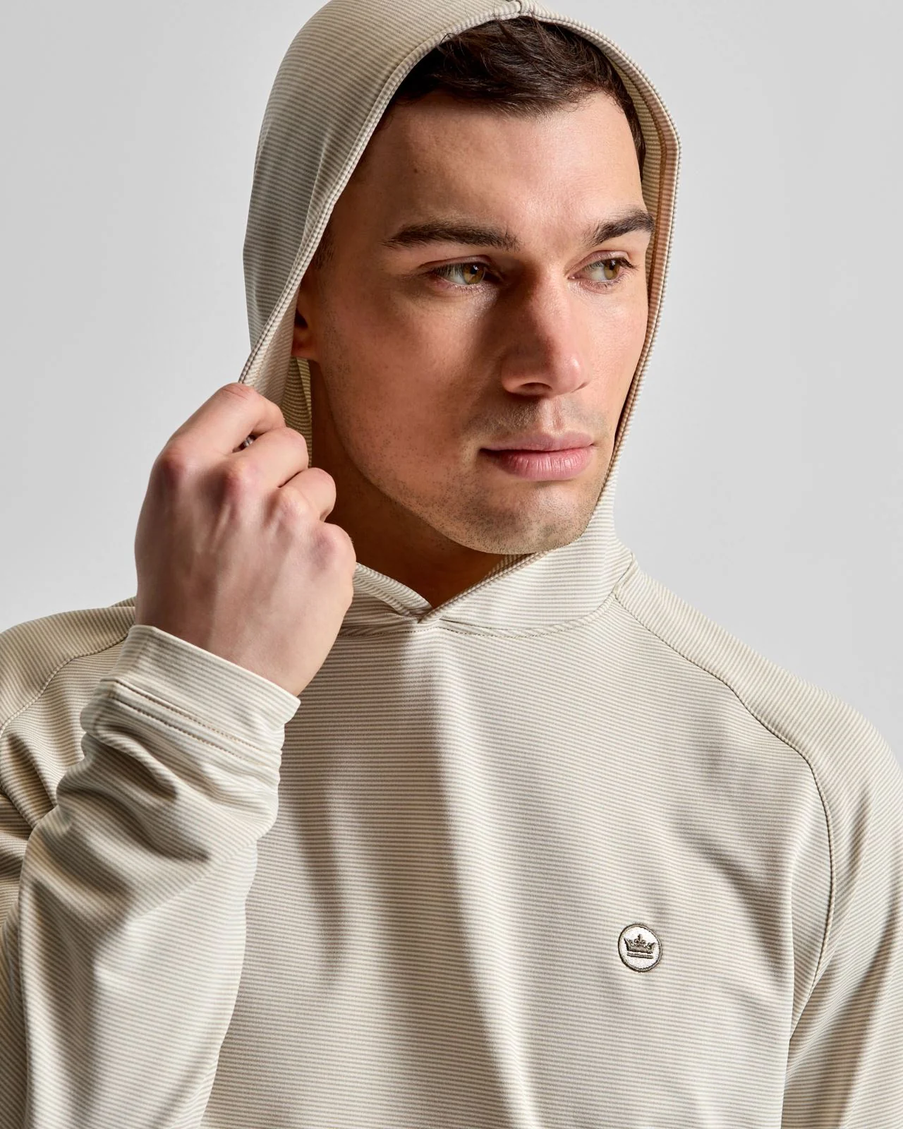 Pine Sugar Stripe Performance Hoodie Biscuit - Image 6