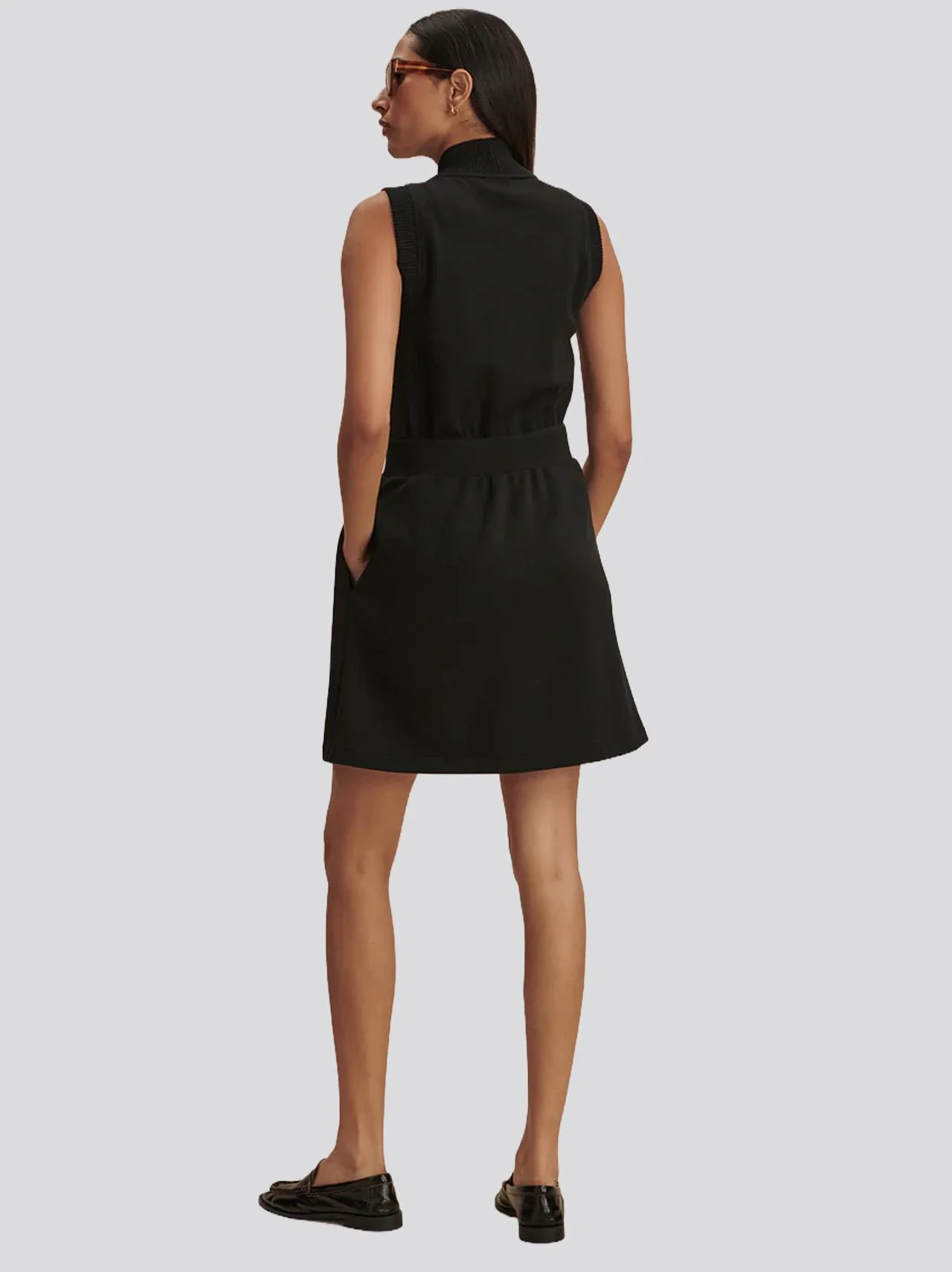 Polyanna Half Zip Dress Black - Image 2