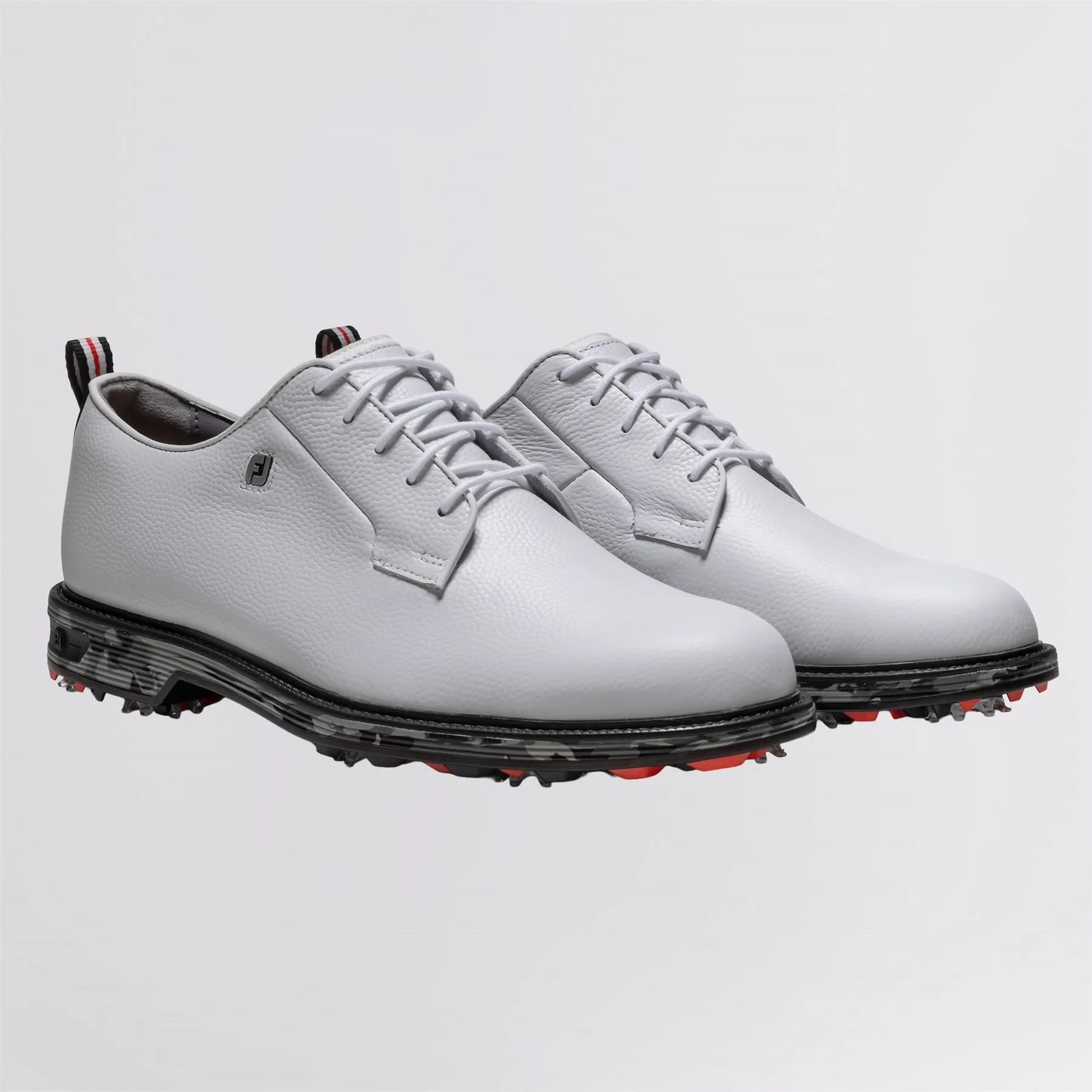Premiere Series Field Spiked Golf Shoes White/Black/Red - Image 3