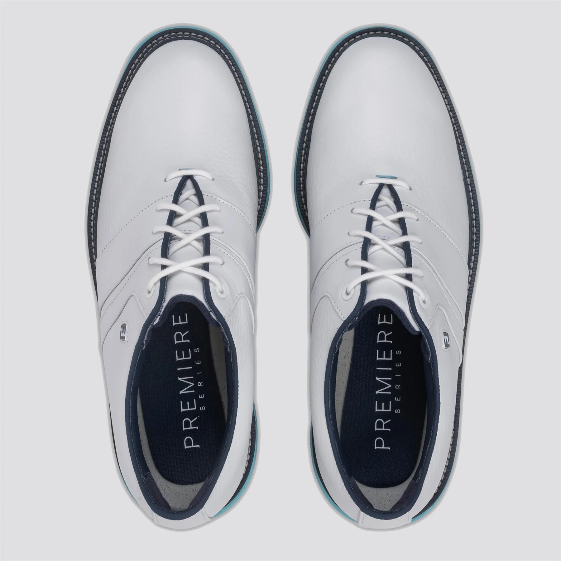 Premier Series Packard Spiked Golf Shoes White/Navy/Blue - Image 5