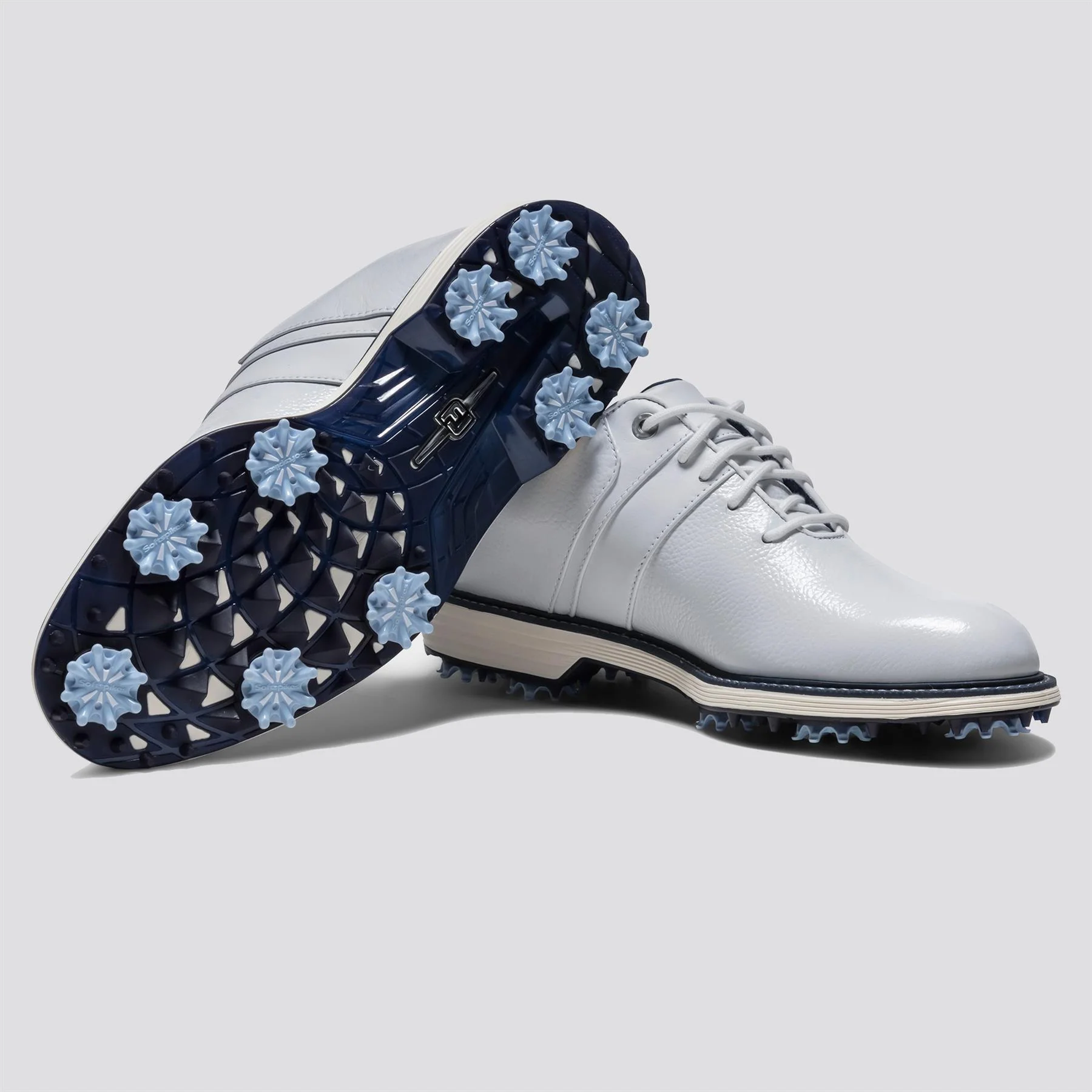 Premier Series Packard Spiked Wide Golf Shoes White/Navy - Image 3