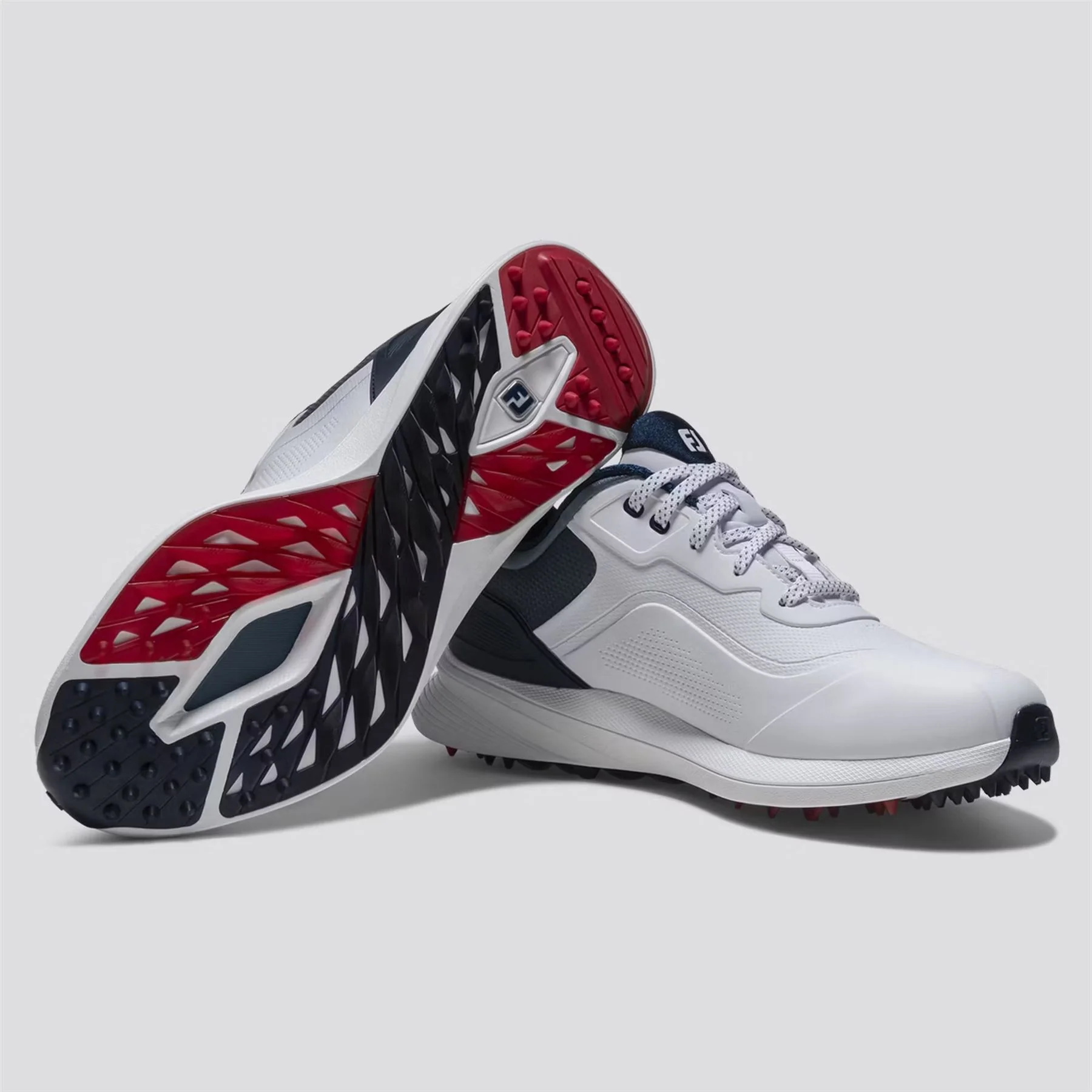Pro Spikeless Golf Shoes White/Blue/Red - Image 4