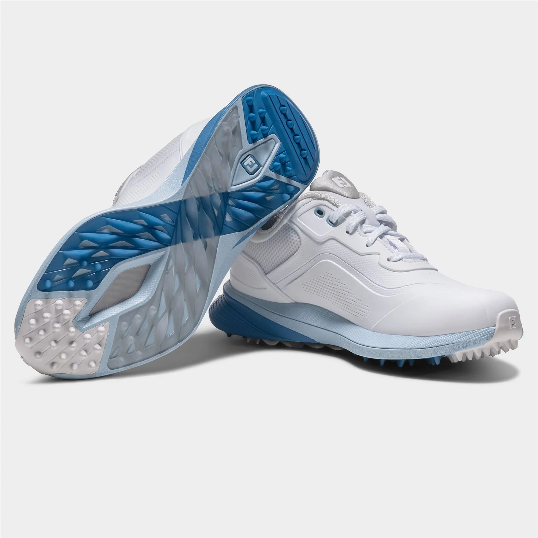 Pro Spikeless Wide Golf Shoes White/Blue - Image 6