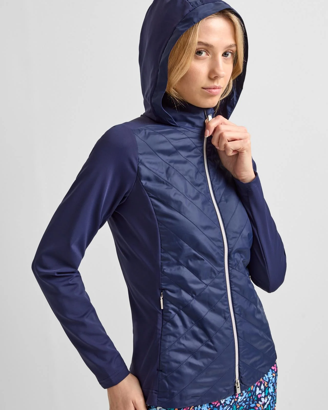 Retention Hooded Hybrid Jacket Atlanta Blue - Image 5