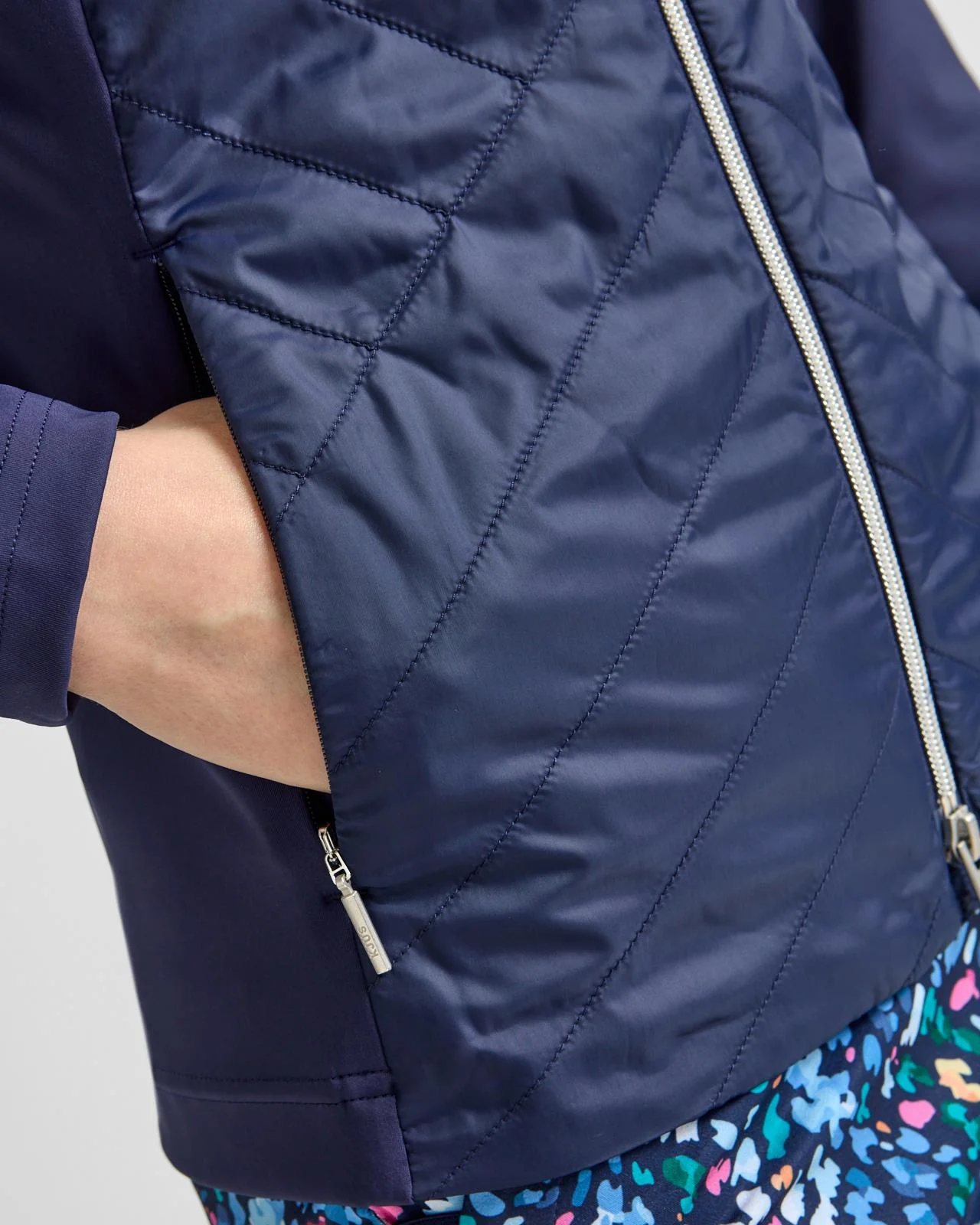 Retention Hooded Hybrid Jacket Atlanta Blue - Image 6