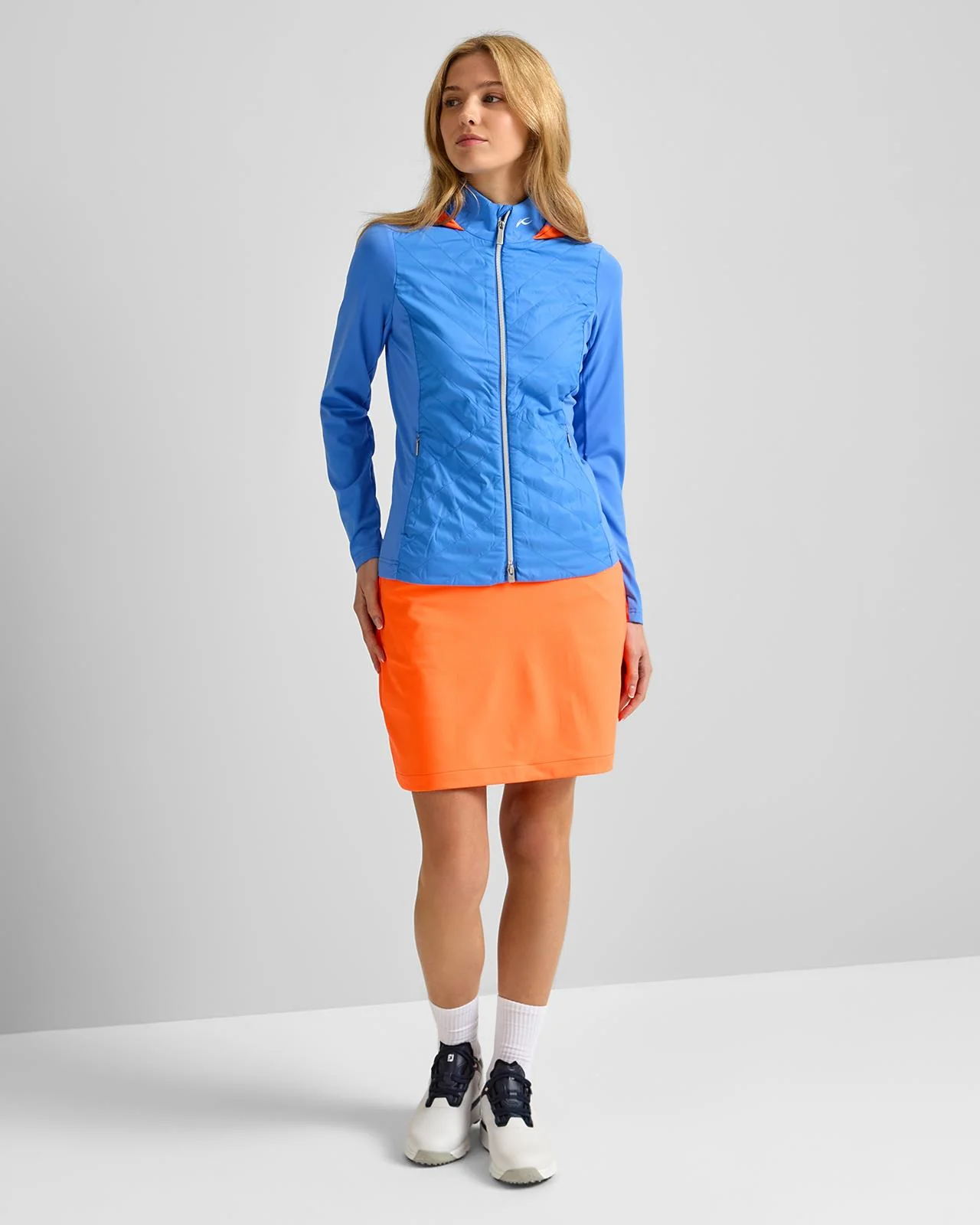 Retention Hooded Hybrid Jacket Yonder/Papaya Glow - Image 3