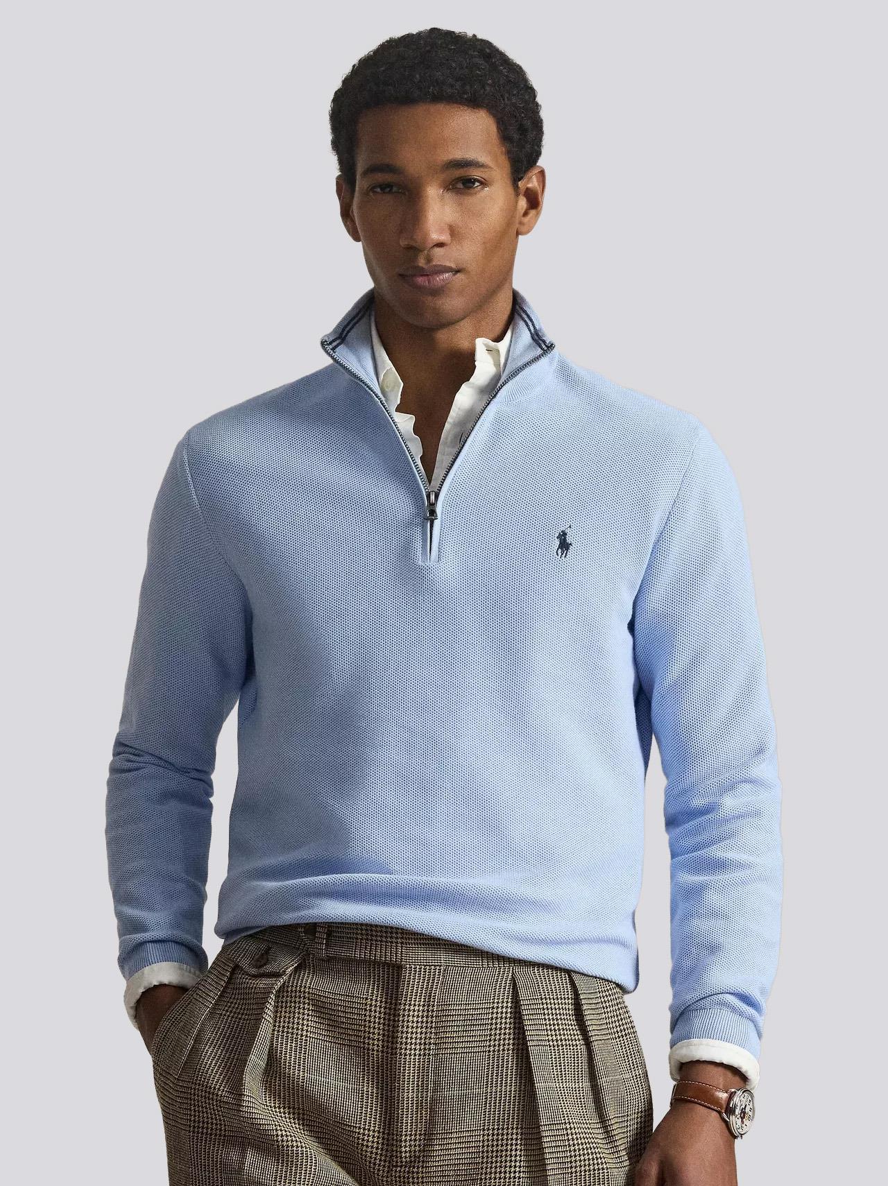 RLX Cotton Coolmax Sweater Pullover Office Blue