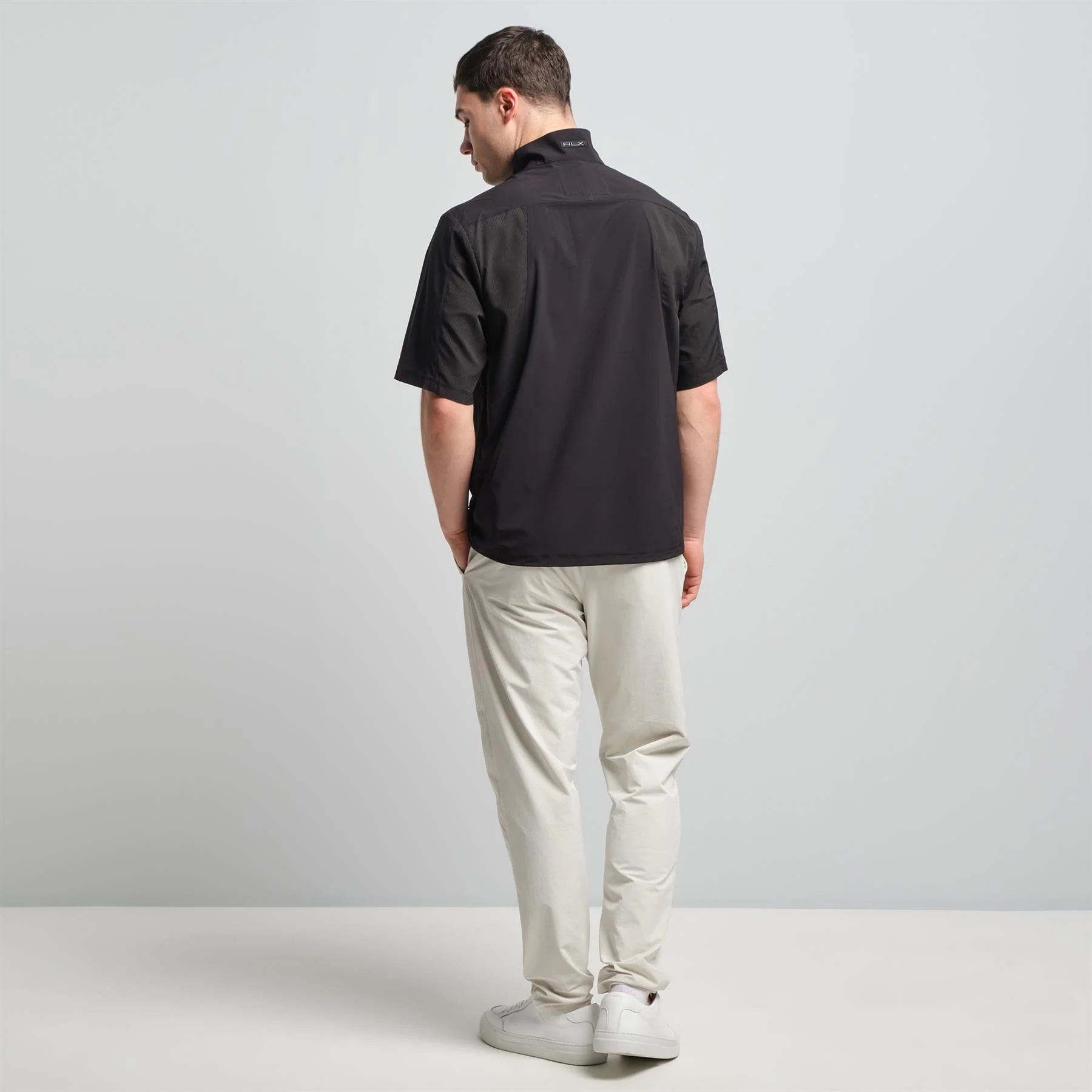 RLX Packable SS Half Zip Pullover Jacket Polo Black - Image 4