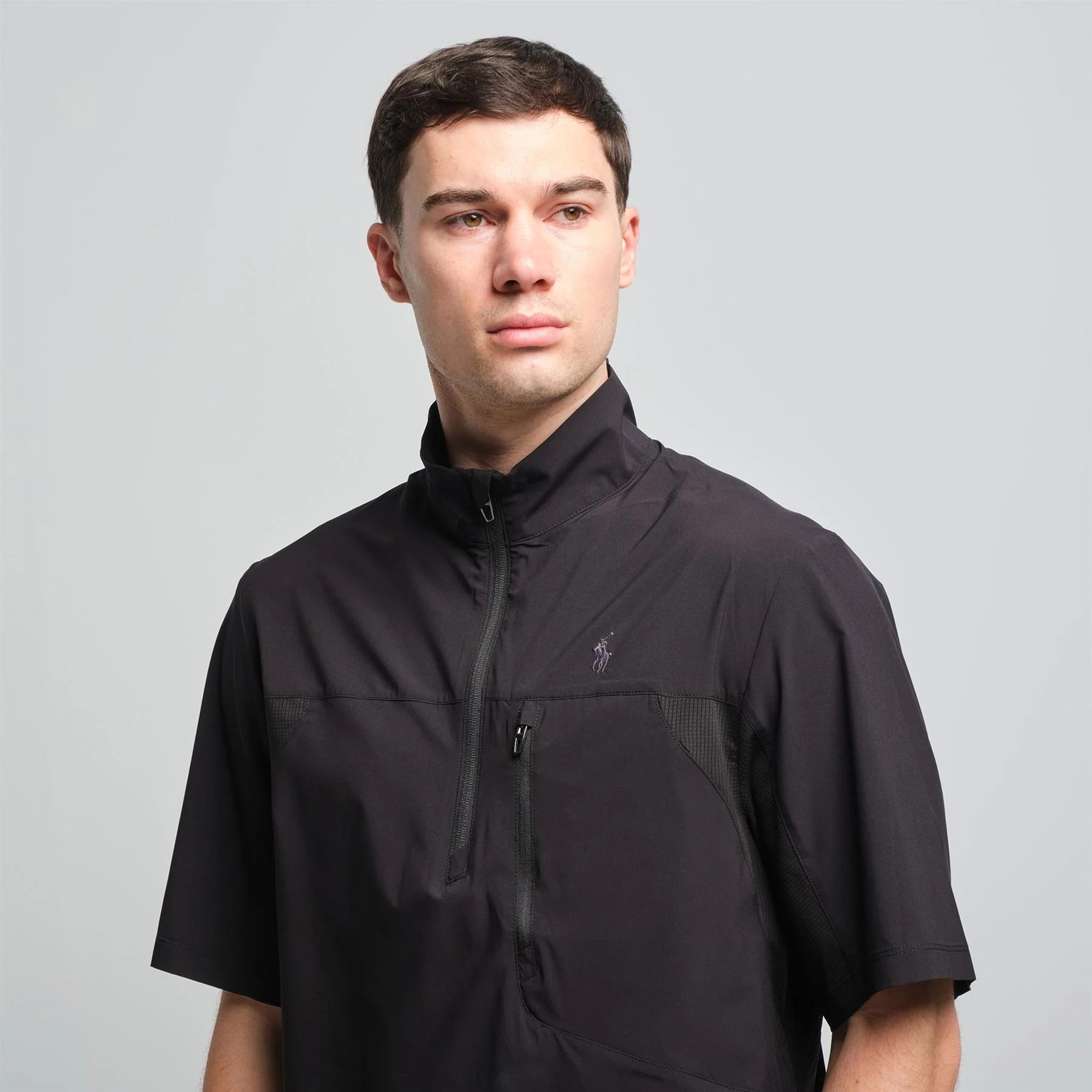 RLX Packable SS Half Zip Pullover Jacket Polo Black - Image 5
