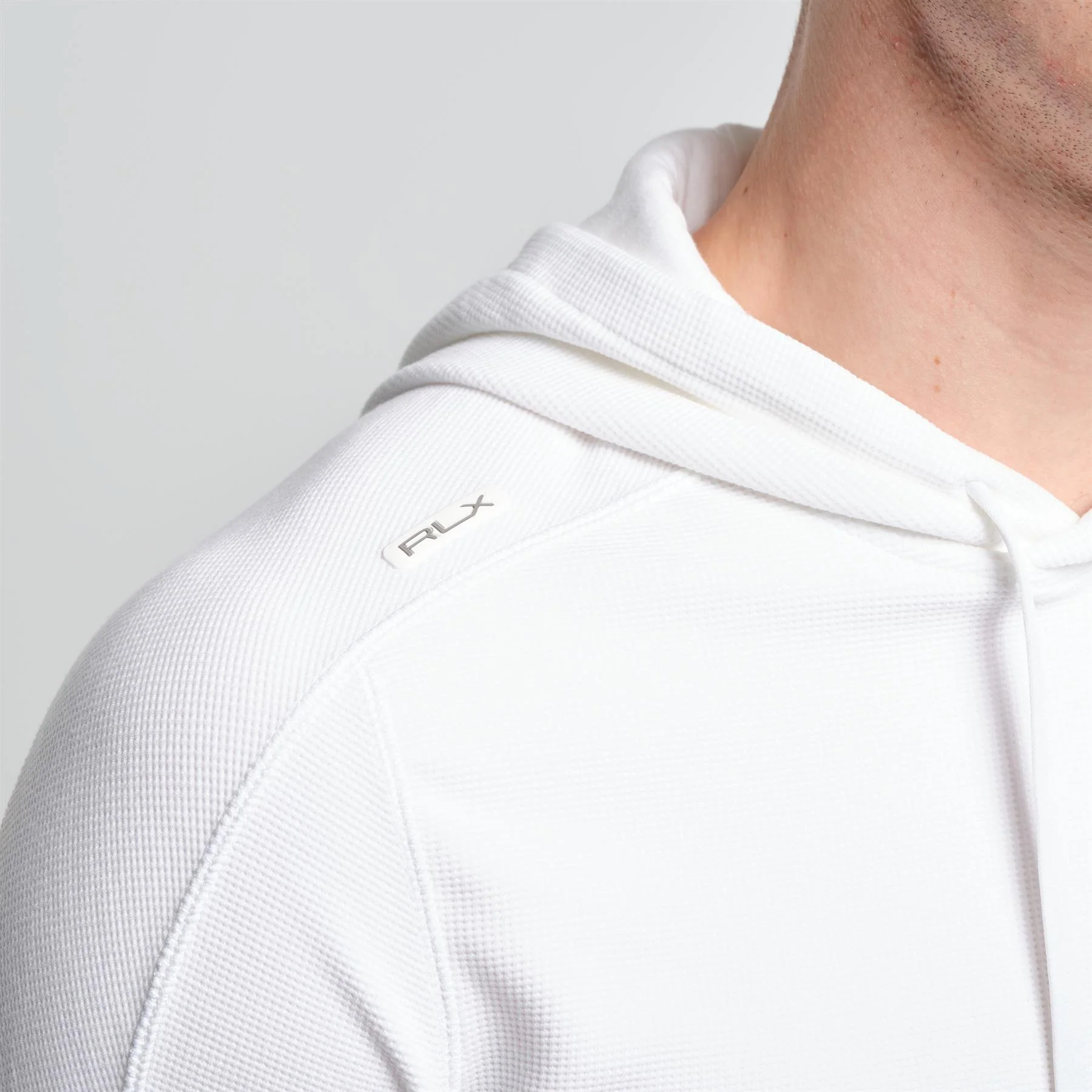 RLX Performance Tech Waffle Knit Hoodie Ceramic White - Image 6