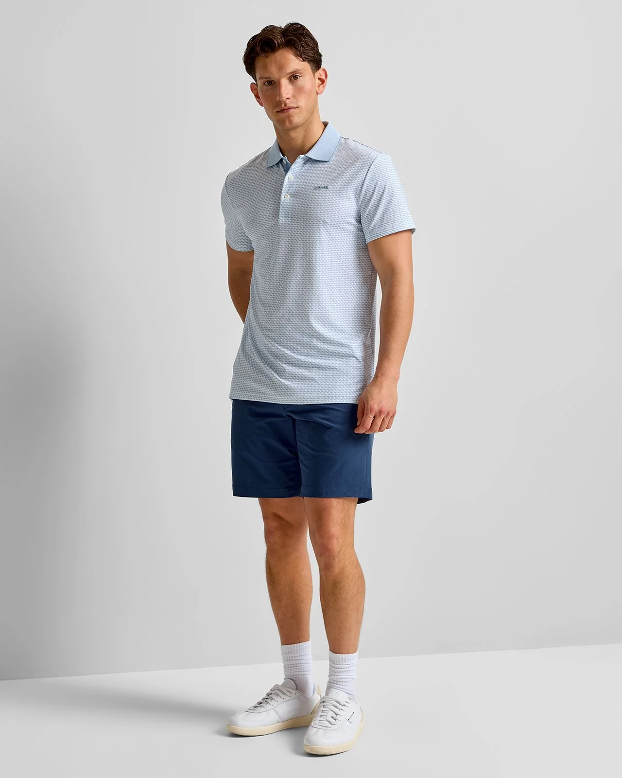 RLX Tailored Fit Airflow Polo Office Blue Penny Loafer - Image 3