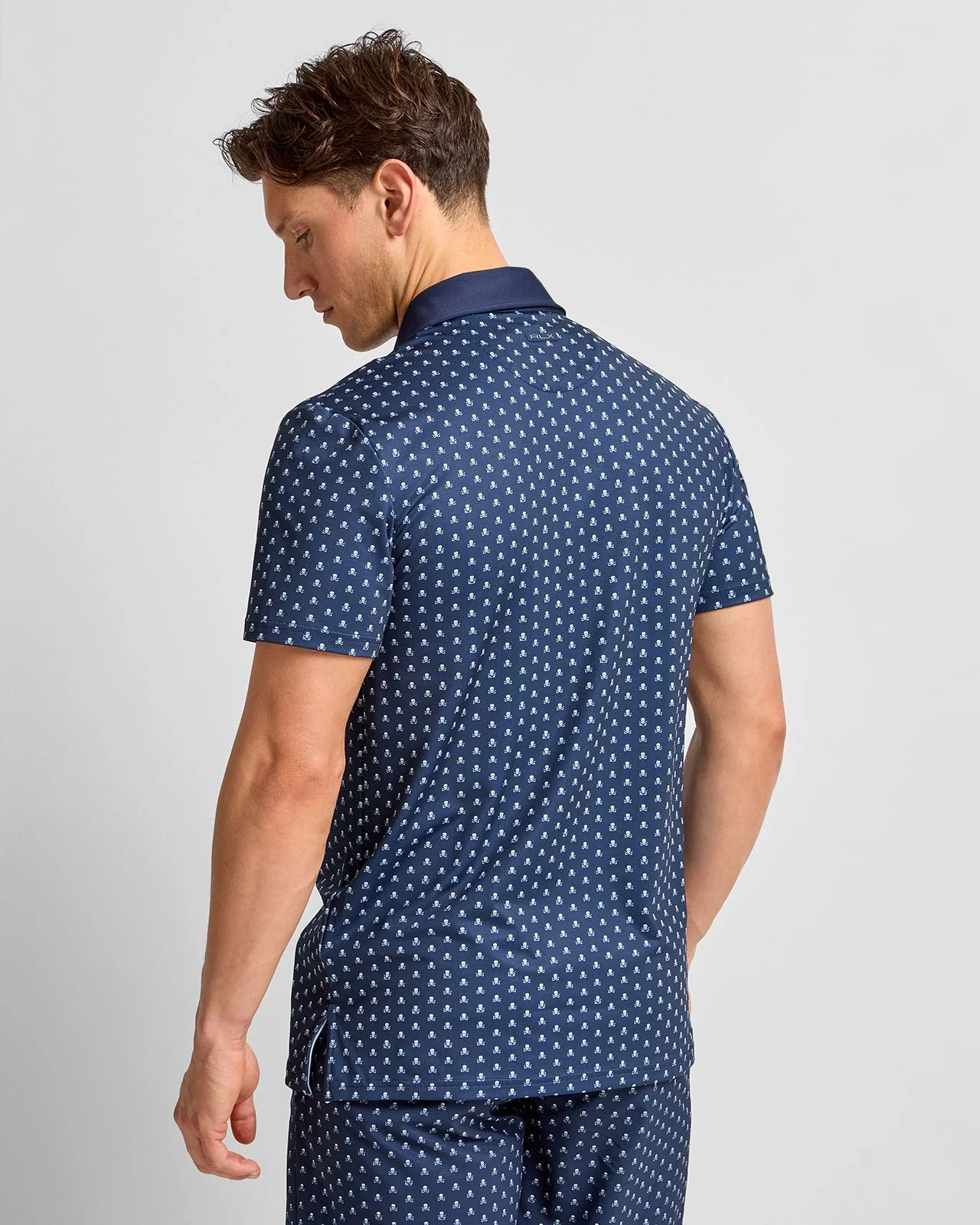 RLX Tailored Fit Airflow Polo Refined Navy Skull And Clubs - Image 2