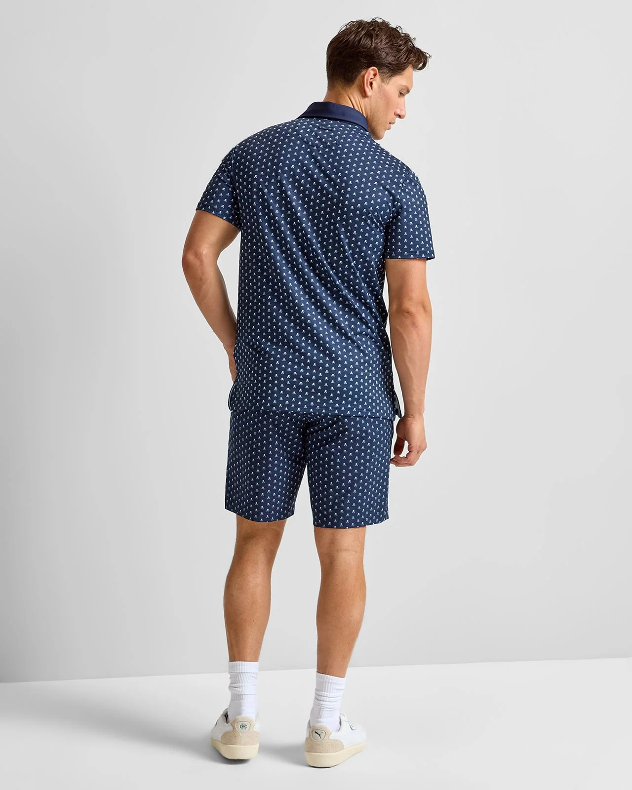 RLX Tailored Fit Airflow Polo Refined Navy Skull And Clubs - Image 4