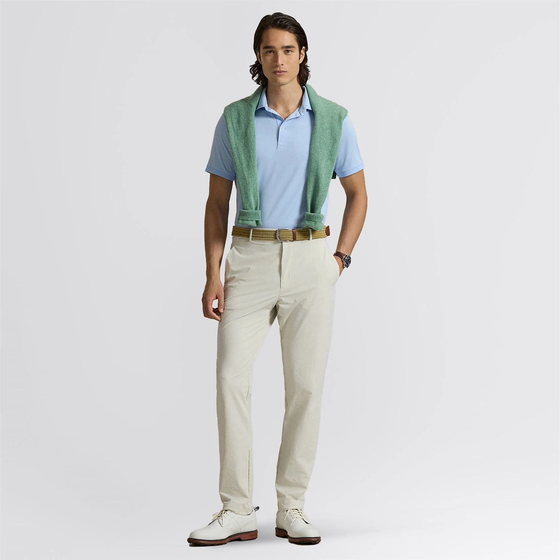 RLX Tailored Fit Lightweight Airflow Jersey Polo Office Blue - Image 3