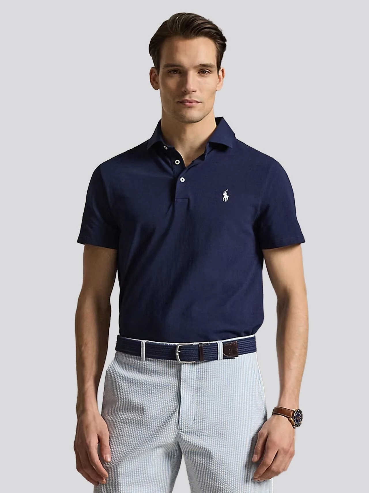 RLX Tailored Fit Tour Pique Polo Refined Navy