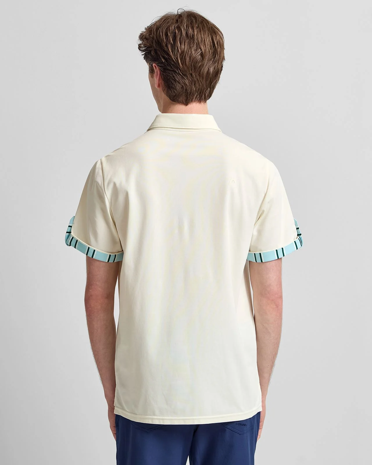 Roll Sleeve Polo Blue Vintage Stripe - Image 2