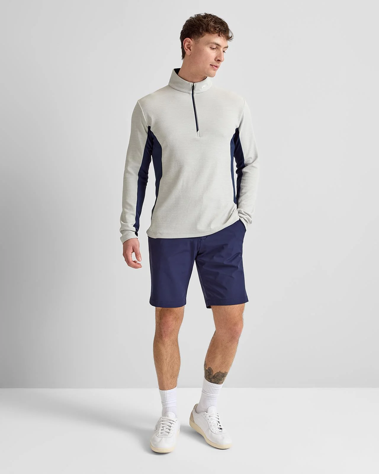 Roman Half Zip Mid Layer Alloy/Atlanta Blue - Image 3