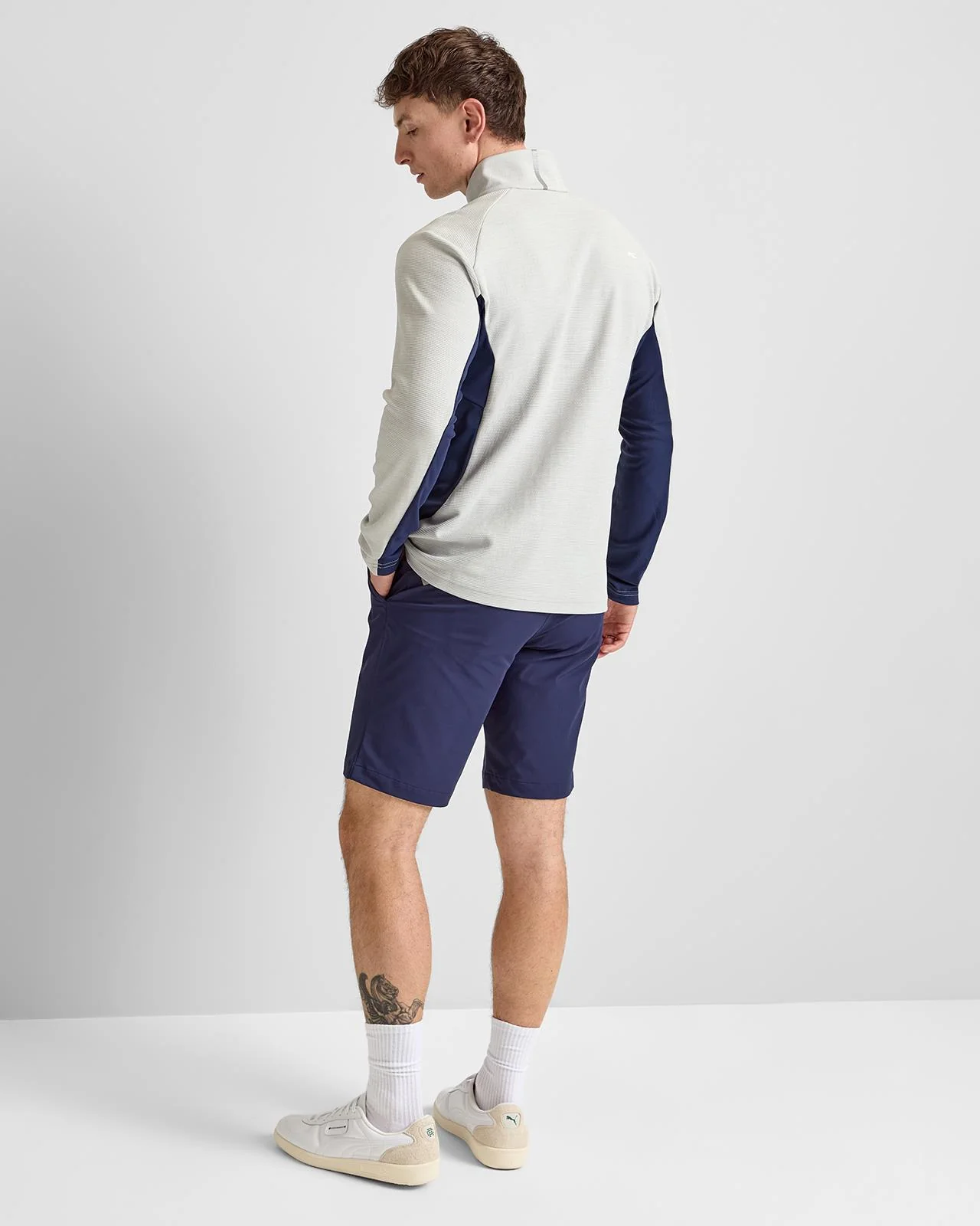 Roman Half Zip Mid Layer Alloy/Atlanta Blue - Image 4