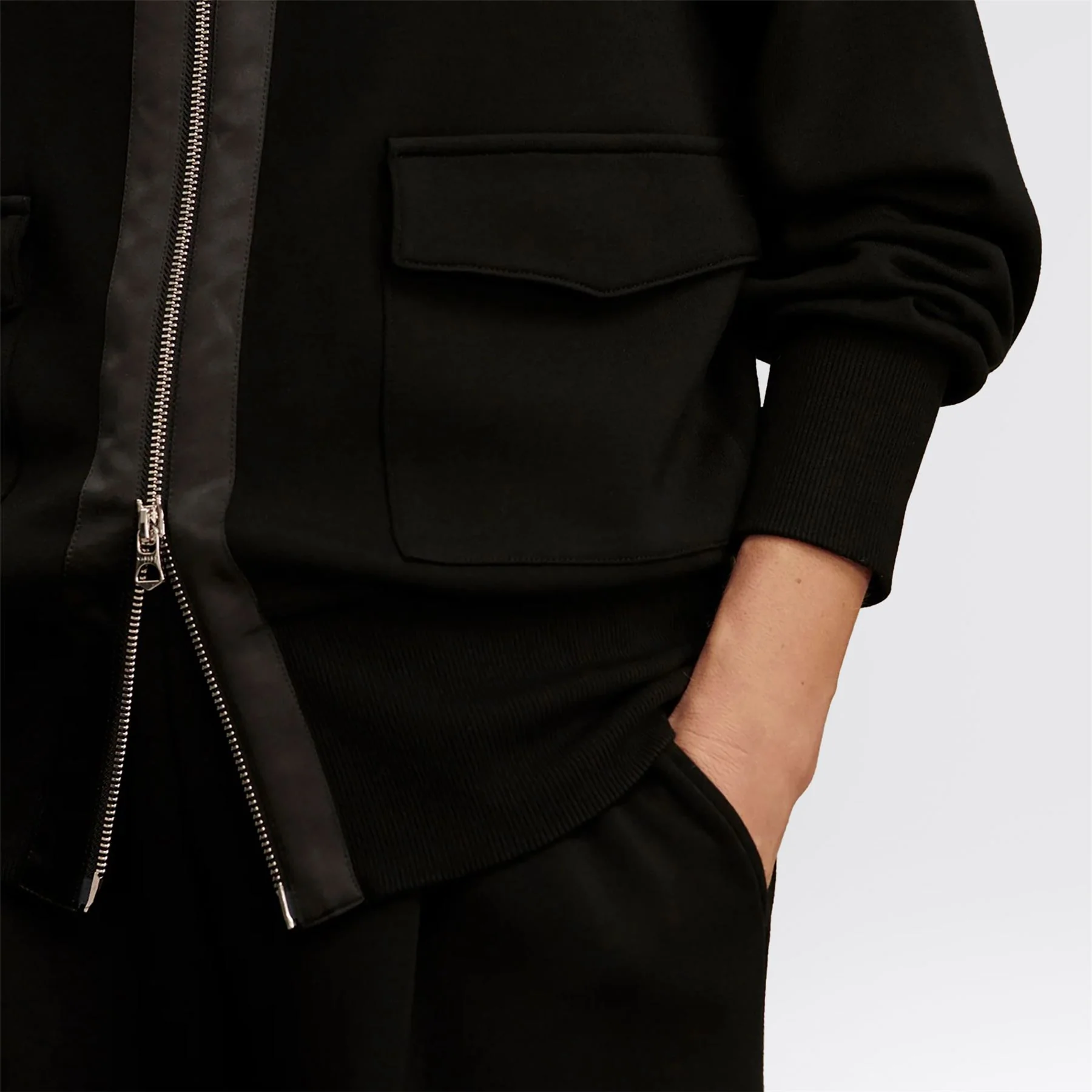 Roxbury Sweat Zip Through Black - Image 5