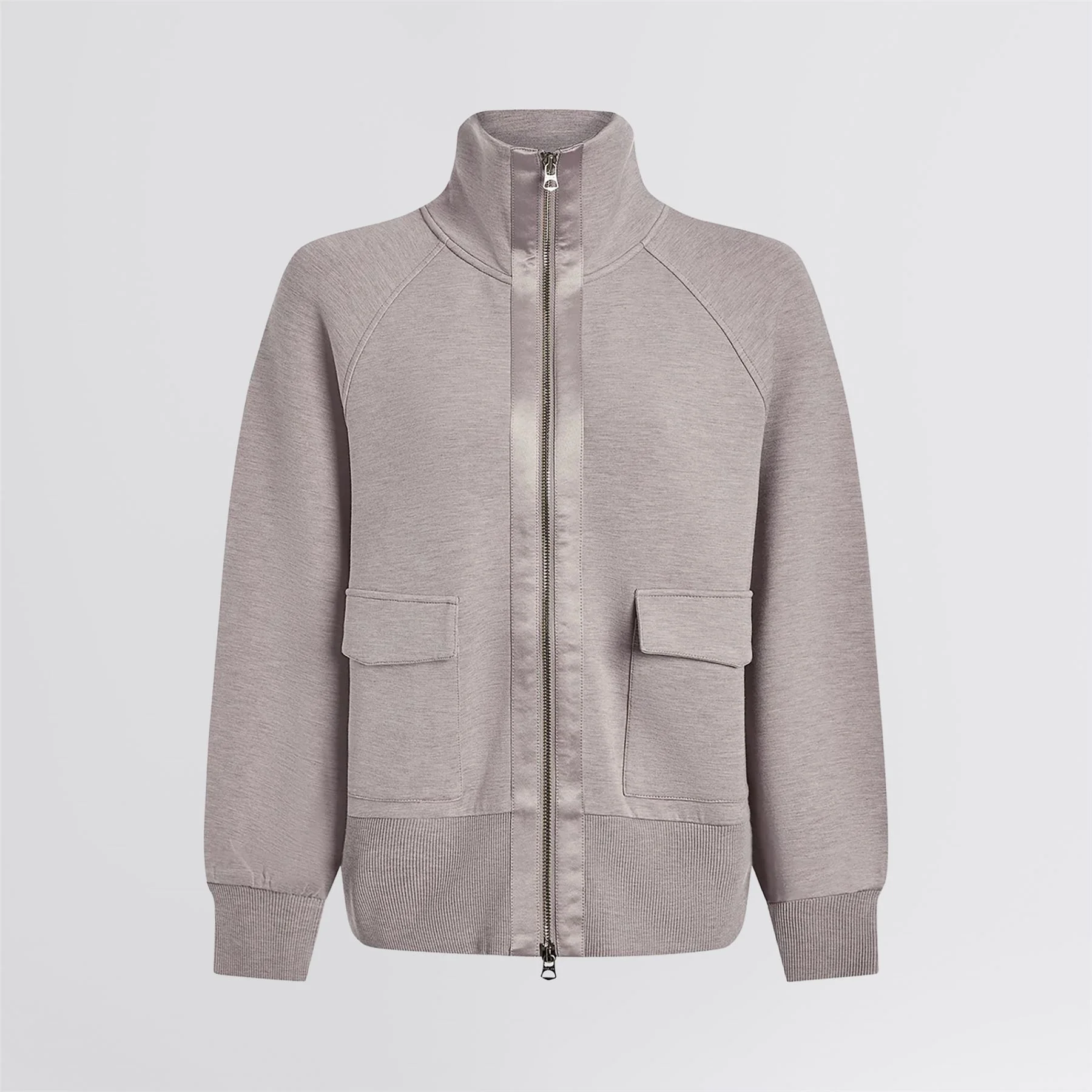 Roxbury Sweat Zip Through Taupe Marl - Image 6