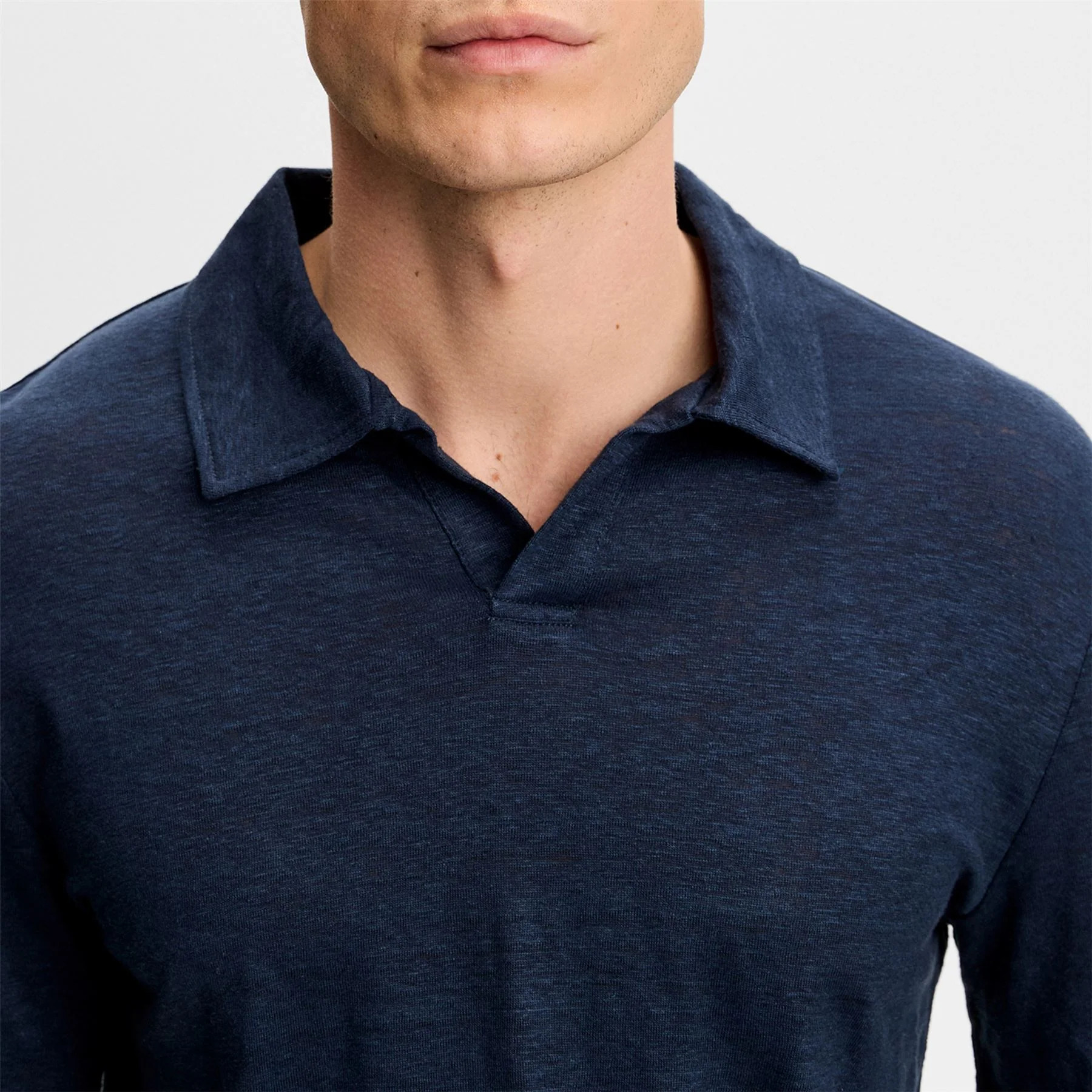 Roy Linen Polo JL Navy - Image 4