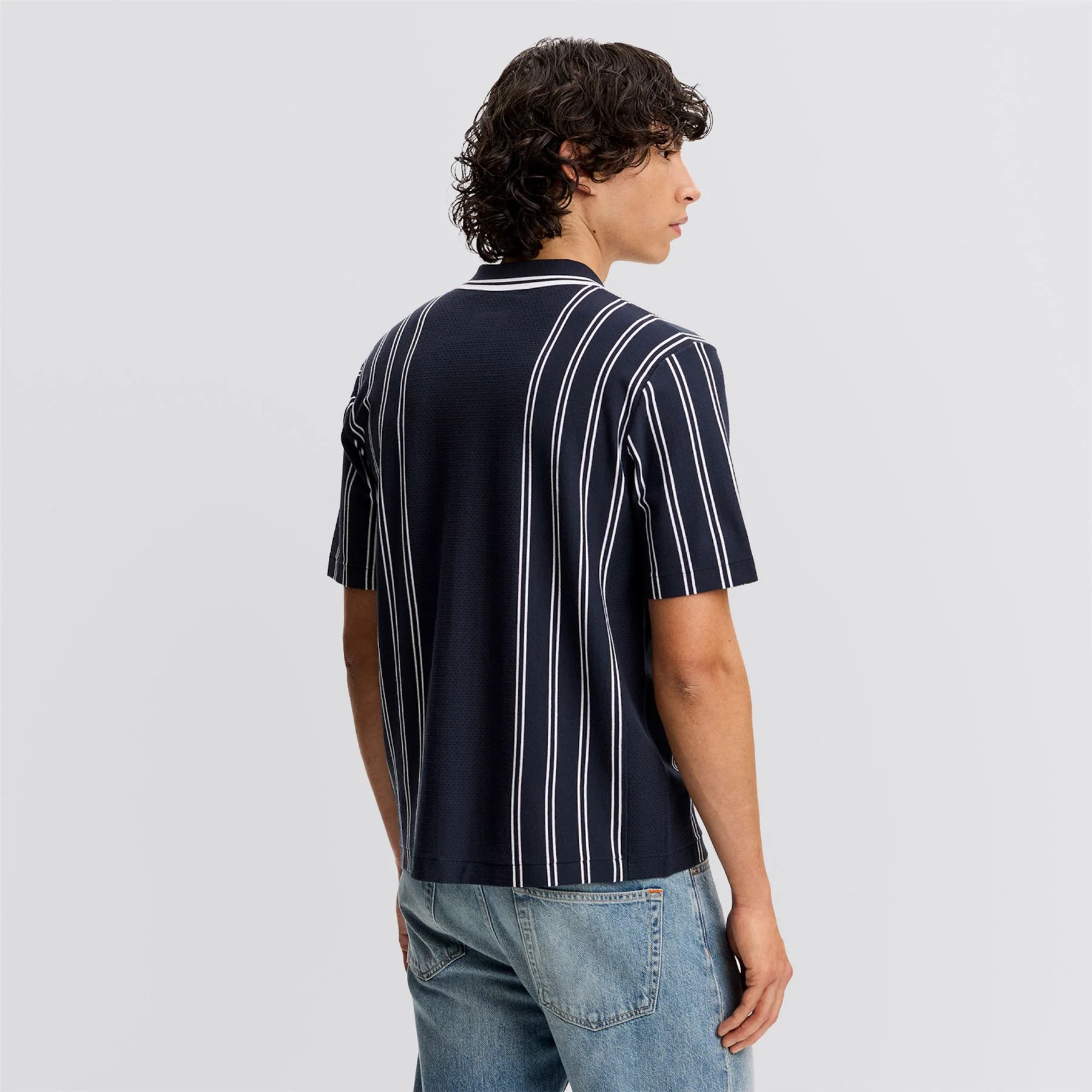 Rue Knit Shirt JL Navy - Image 2
