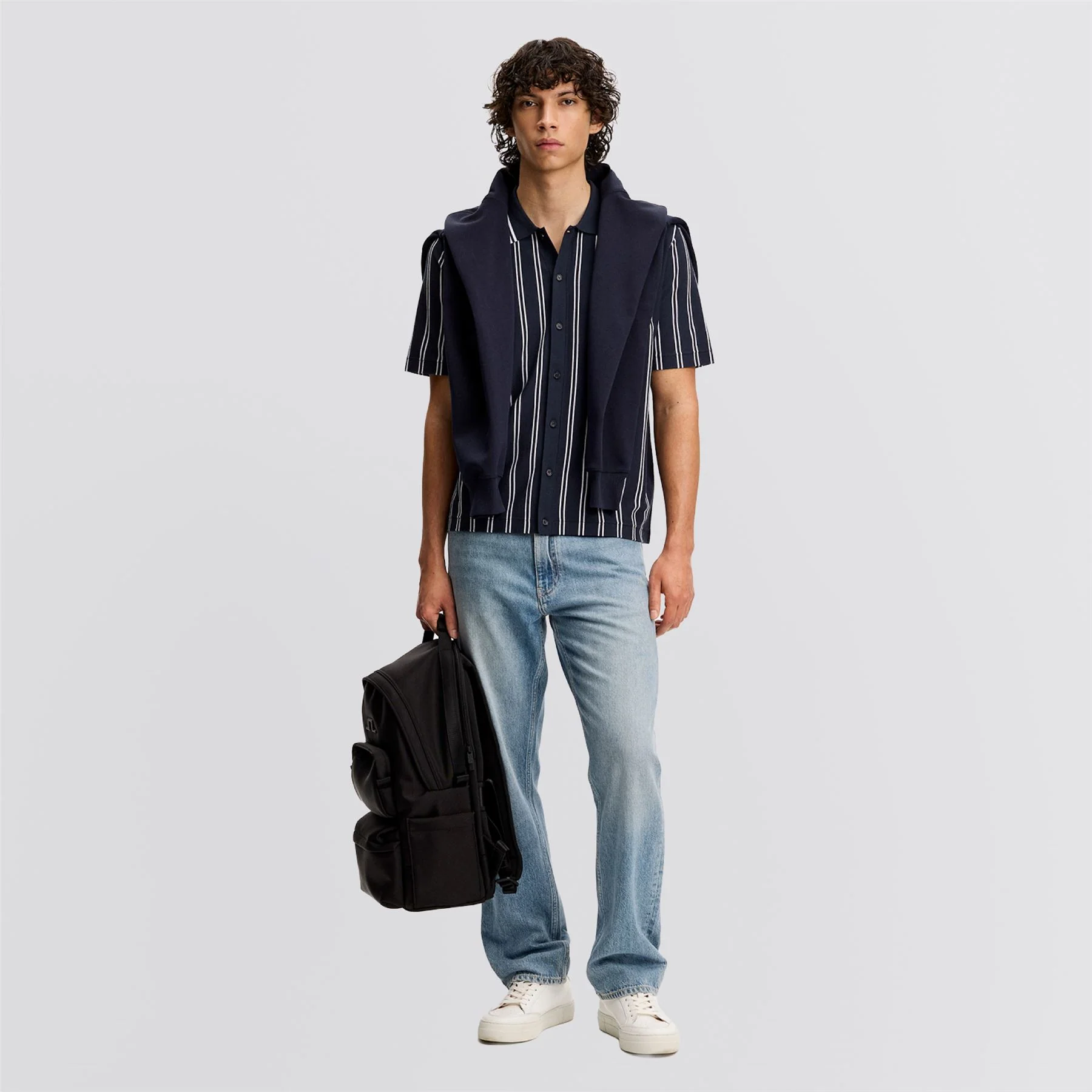 Rue Knit Shirt JL Navy - Image 3