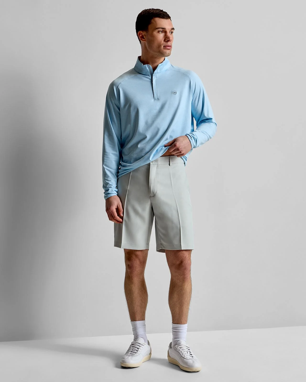Salem Performance Classic Fit Shorts British Grey - Image 3