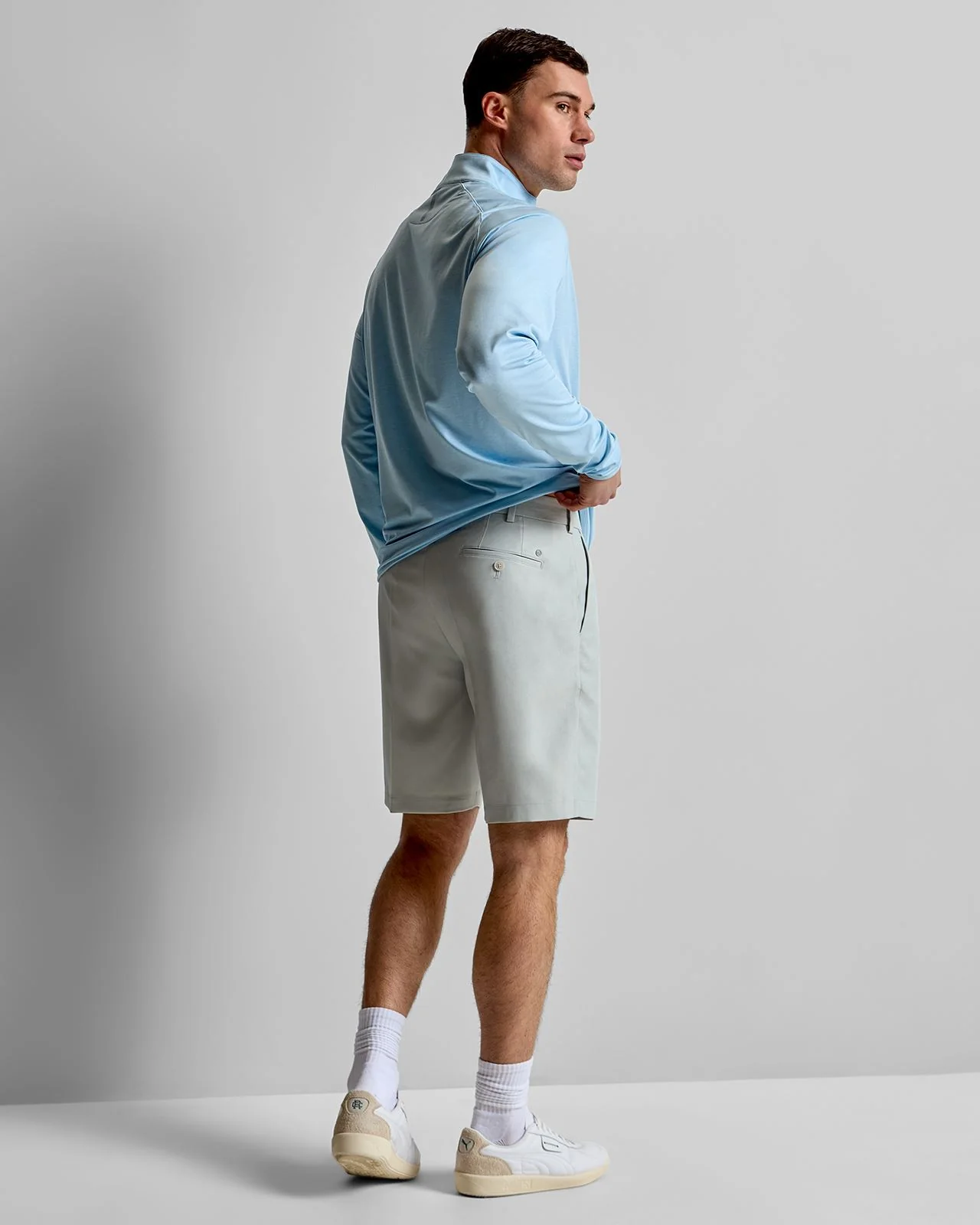 Salem Performance Classic Fit Shorts British Grey - Image 4