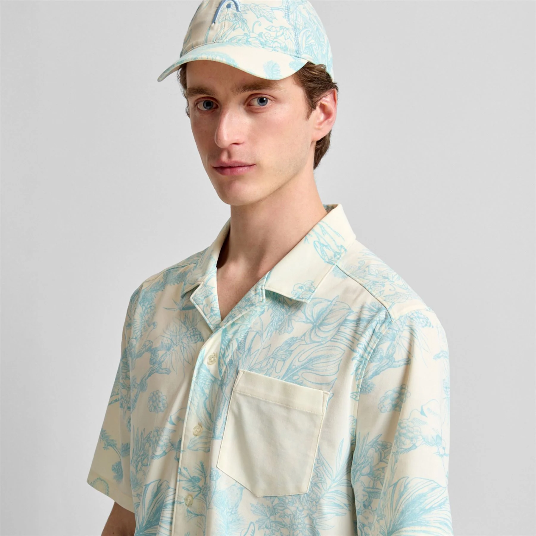 Short Sleeve Shirt Blue Botanical - Image 5