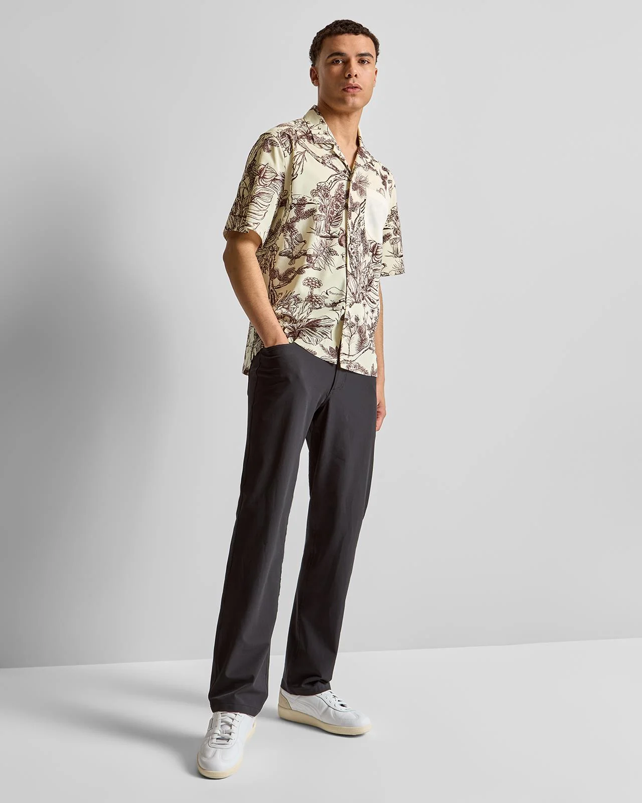 Short Sleeve Shirt Brown Botanical - Image 3