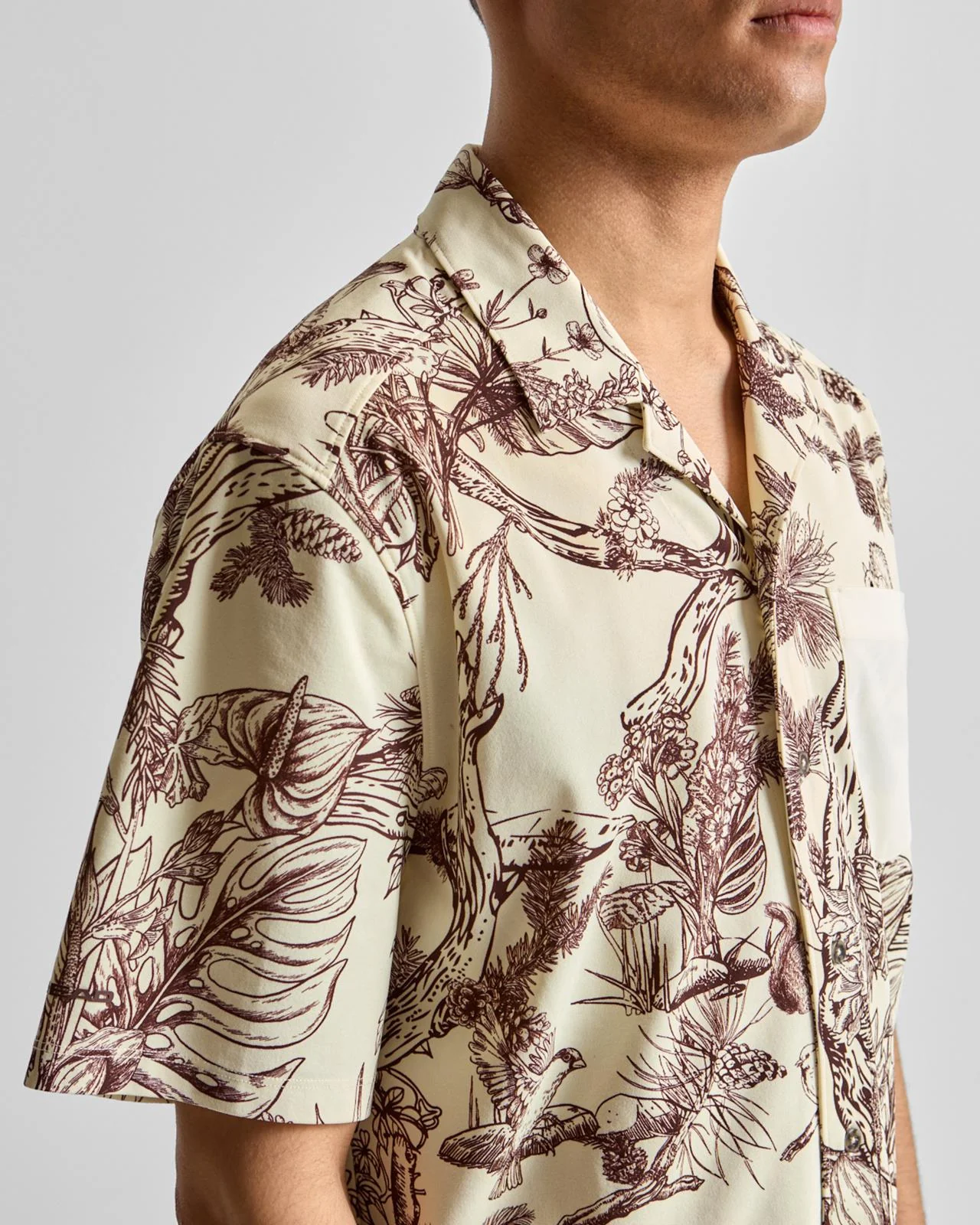 Short Sleeve Shirt Brown Botanical - Image 5