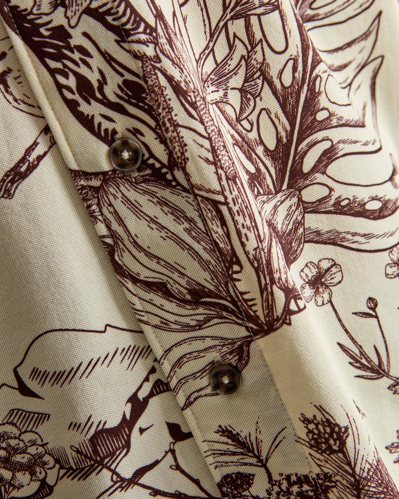 Short Sleeve Shirt Brown Botanical - Image 6