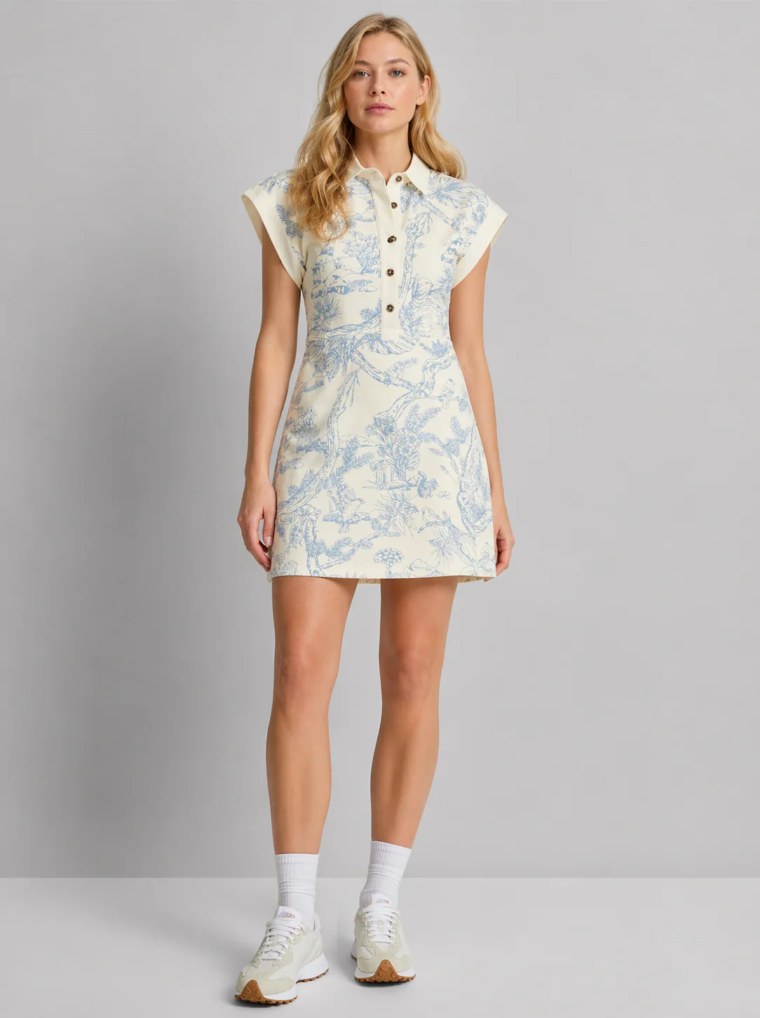 Signature Polo Dress Blue Botanical