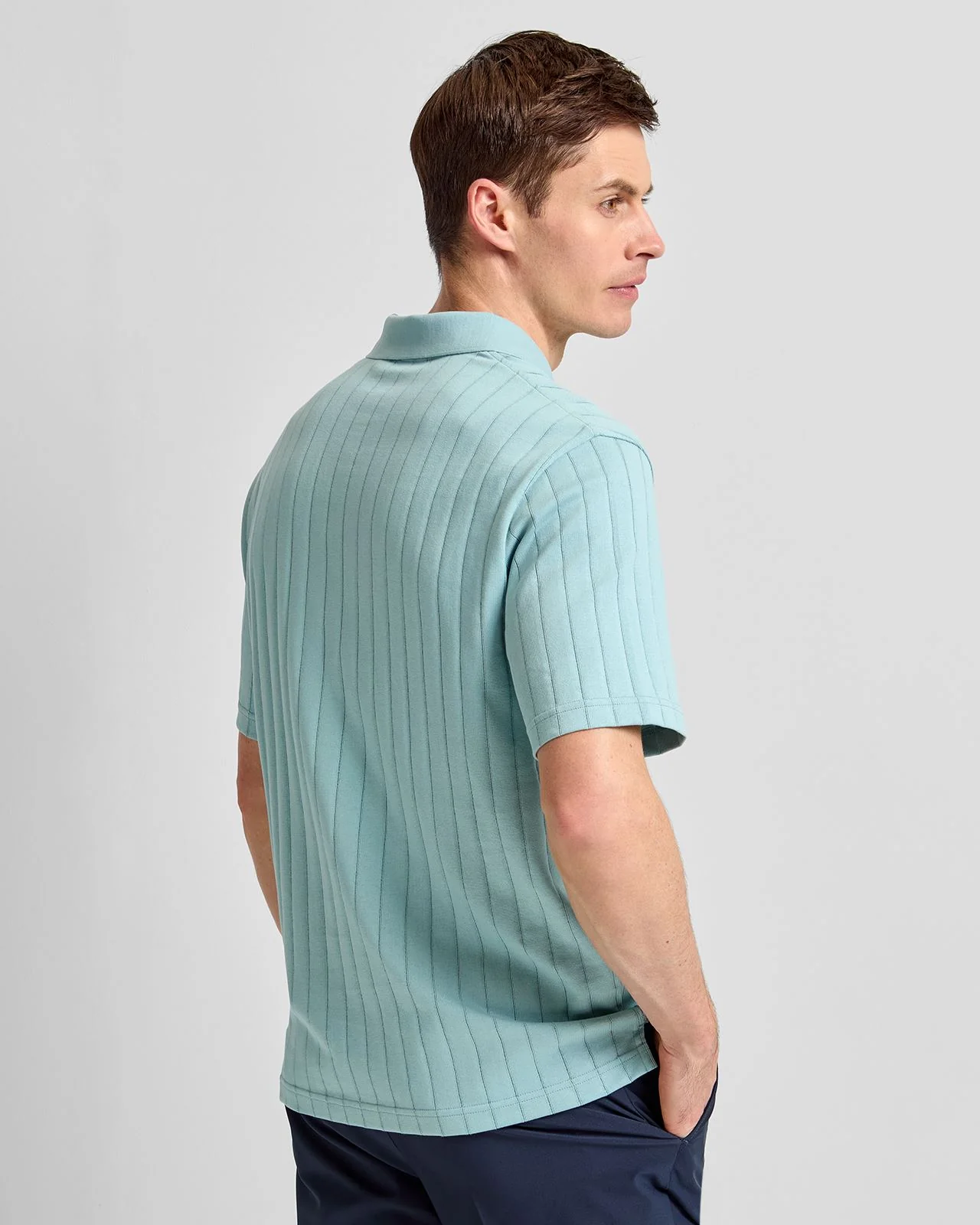 Simon Stripe Polo Forget-Me-Not - Image 2