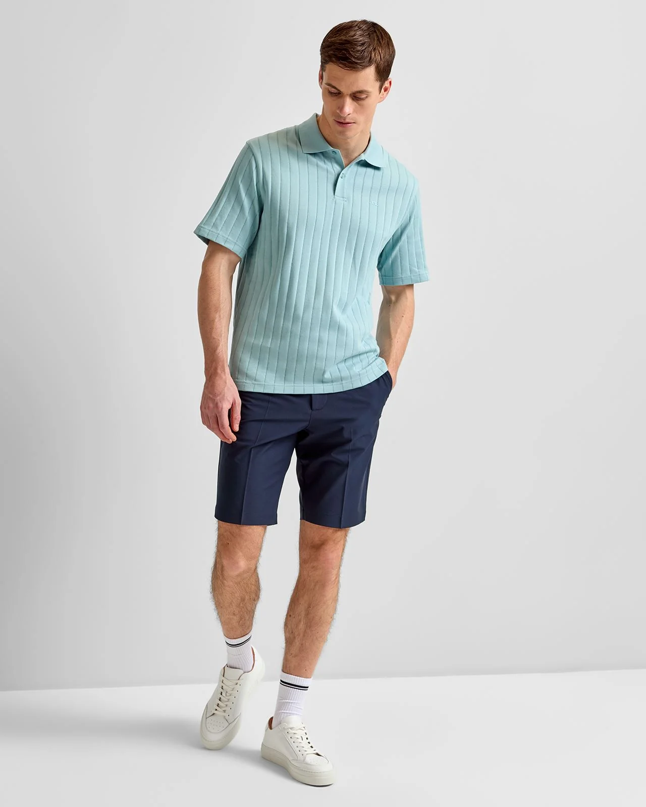 Simon Stripe Polo Forget-Me-Not - Image 3