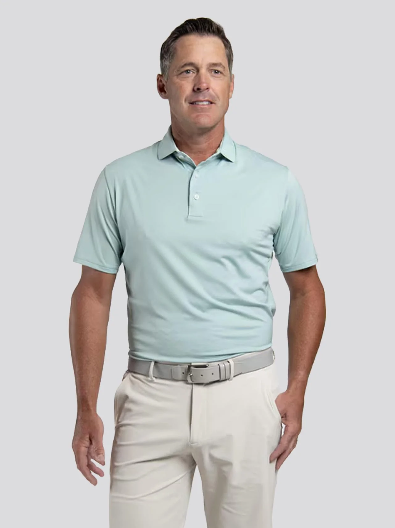 Soren Stripe Polo Agave/Riverbank