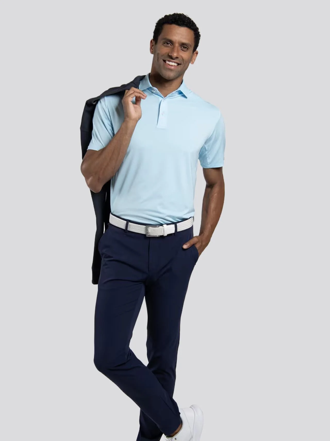 Soren Stripe Polo Poolside/White - Image 3