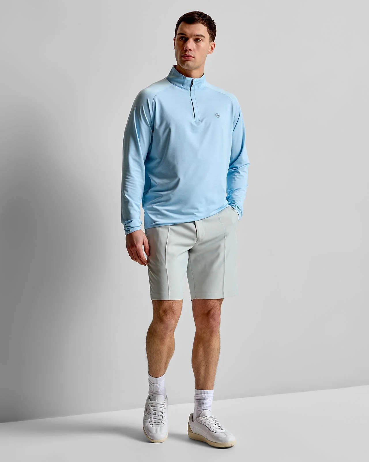 Stealth Performance Quarter-Zip Mid Layer Blue Frost - Image 3