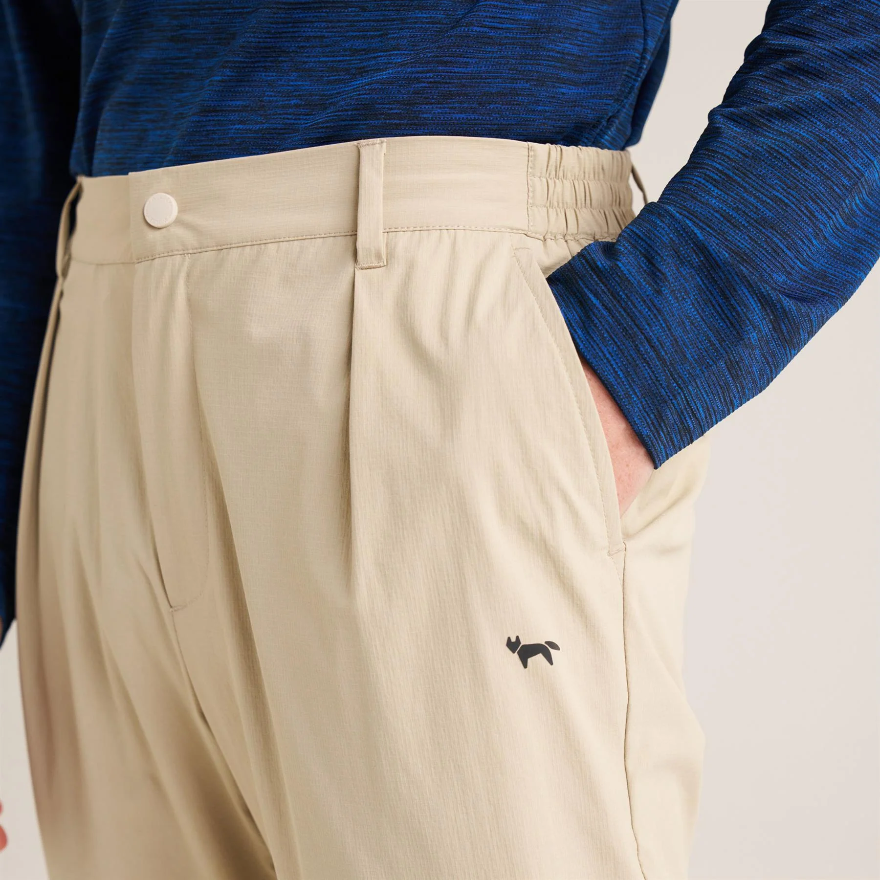 Stretch Golf Trousers Beige - Image 4