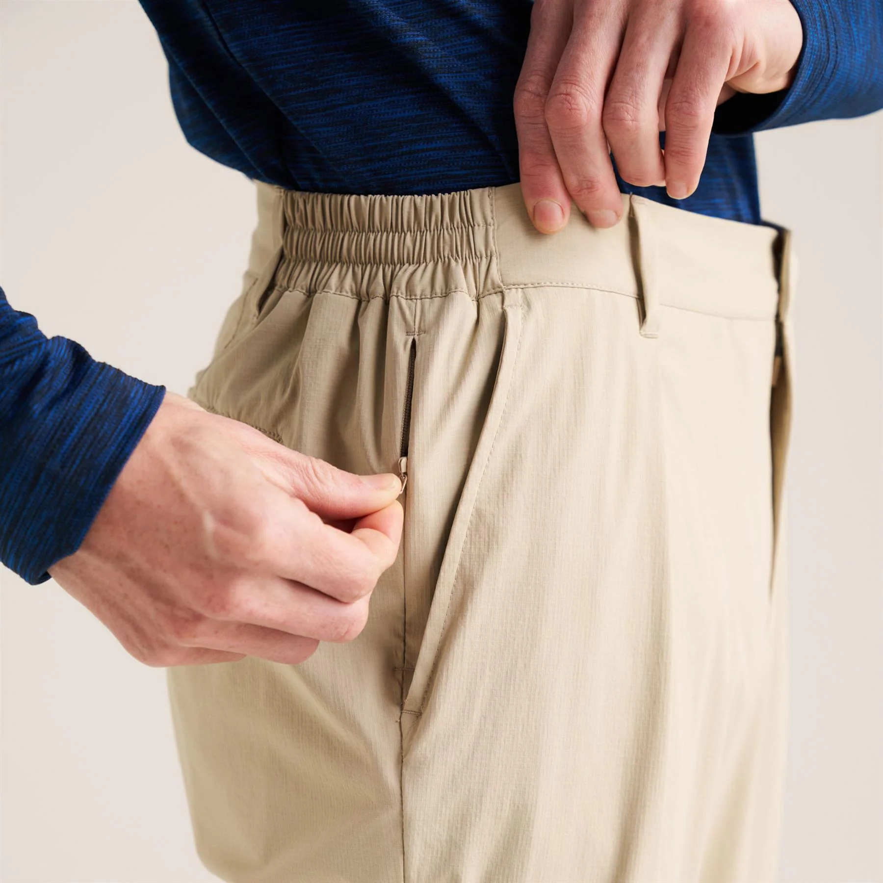 Stretch Golf Trousers Beige - Image 5