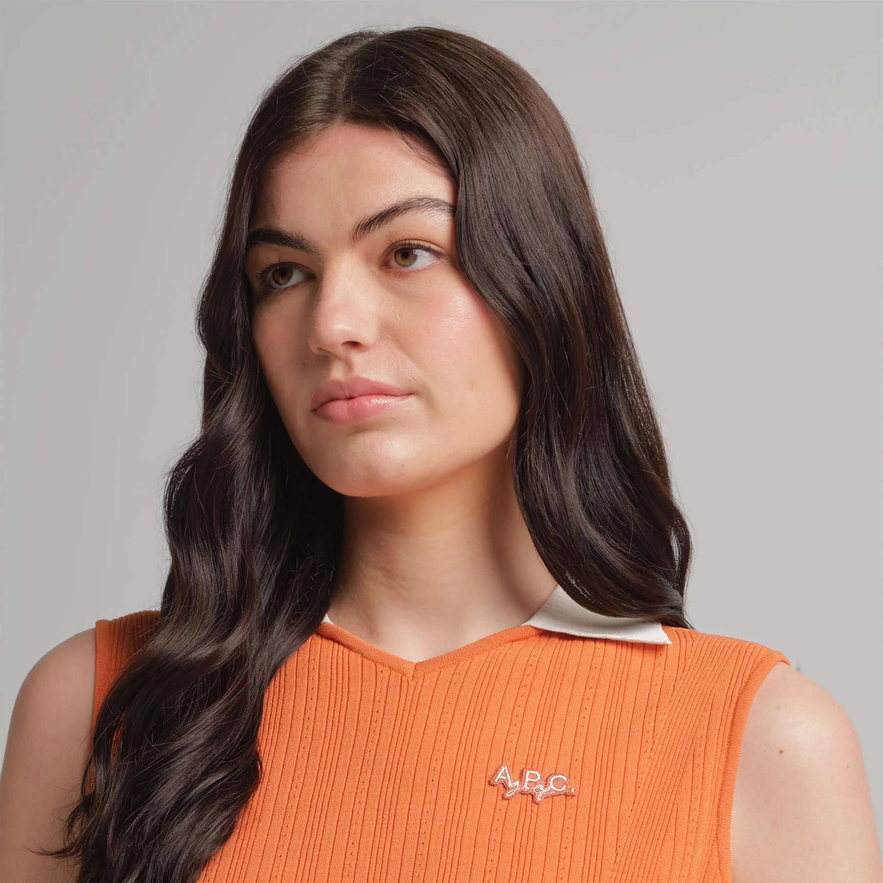Syra Sleeveless Polo Orange - Image 3
