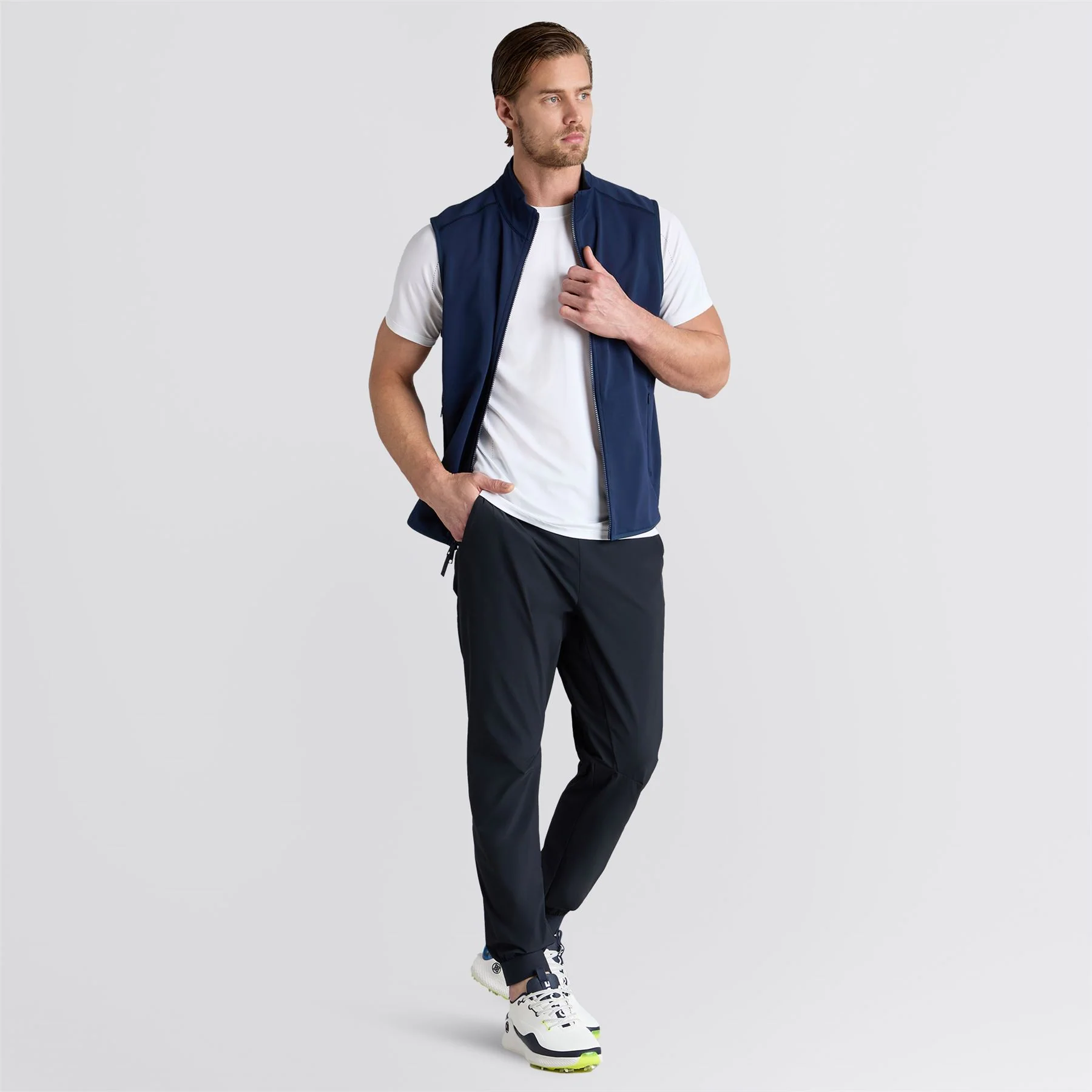 Tech French Terry Fill Zip Gilet Twilight - Image 3