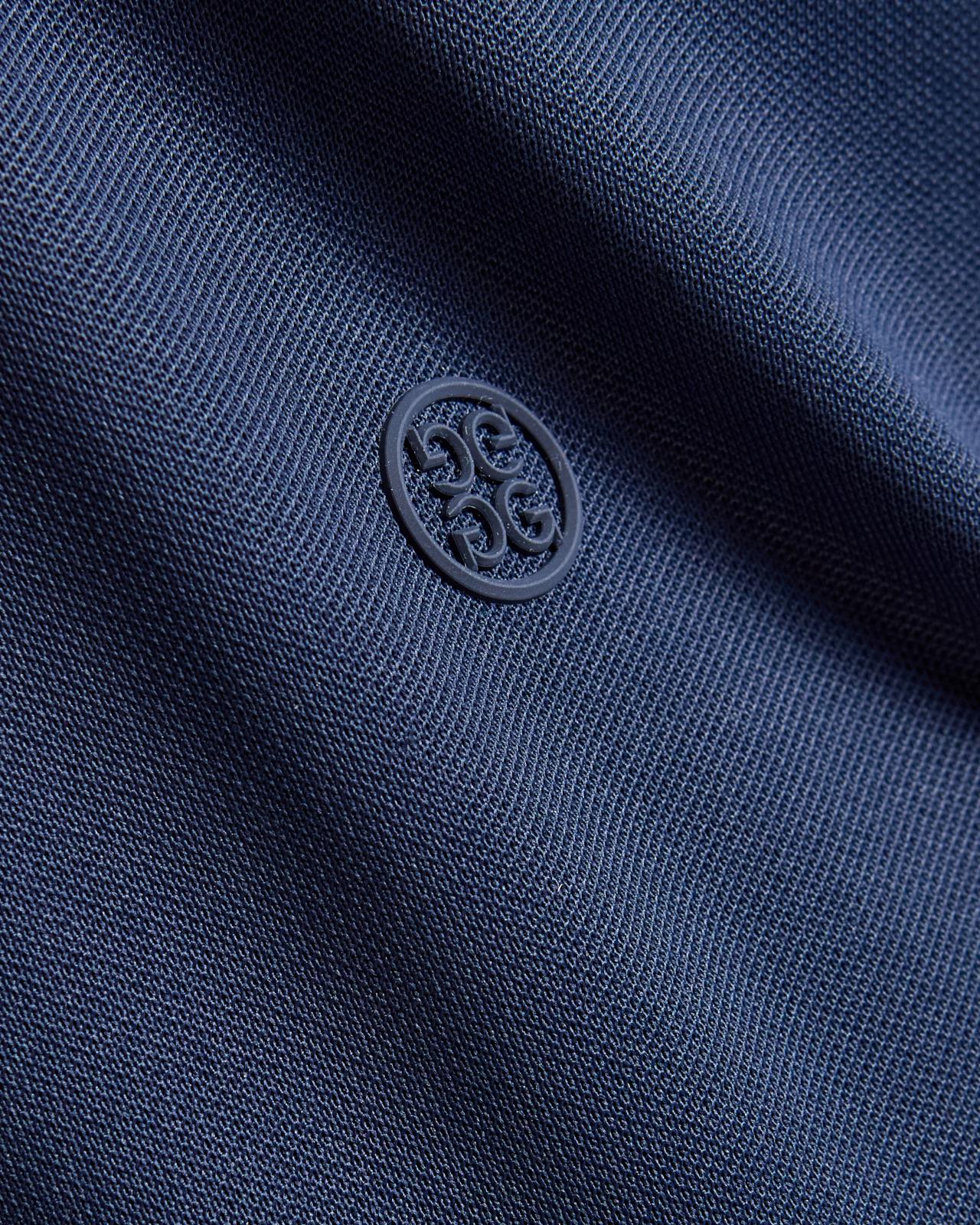 Tech Pique Contrast Panel Quarter Zip Polo Twilight - Image 6