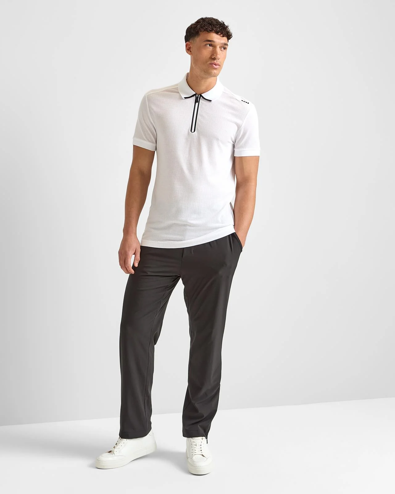 Terrace Zip Polo White - Image 3