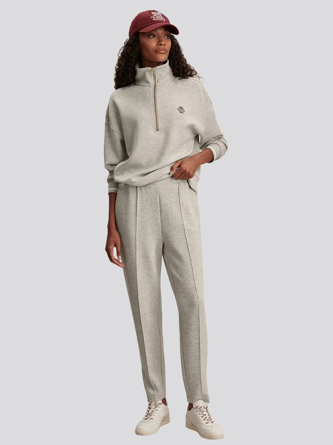 The Slim Pintuck 27.5 Inch Pants Light Grey Marl - Image 3