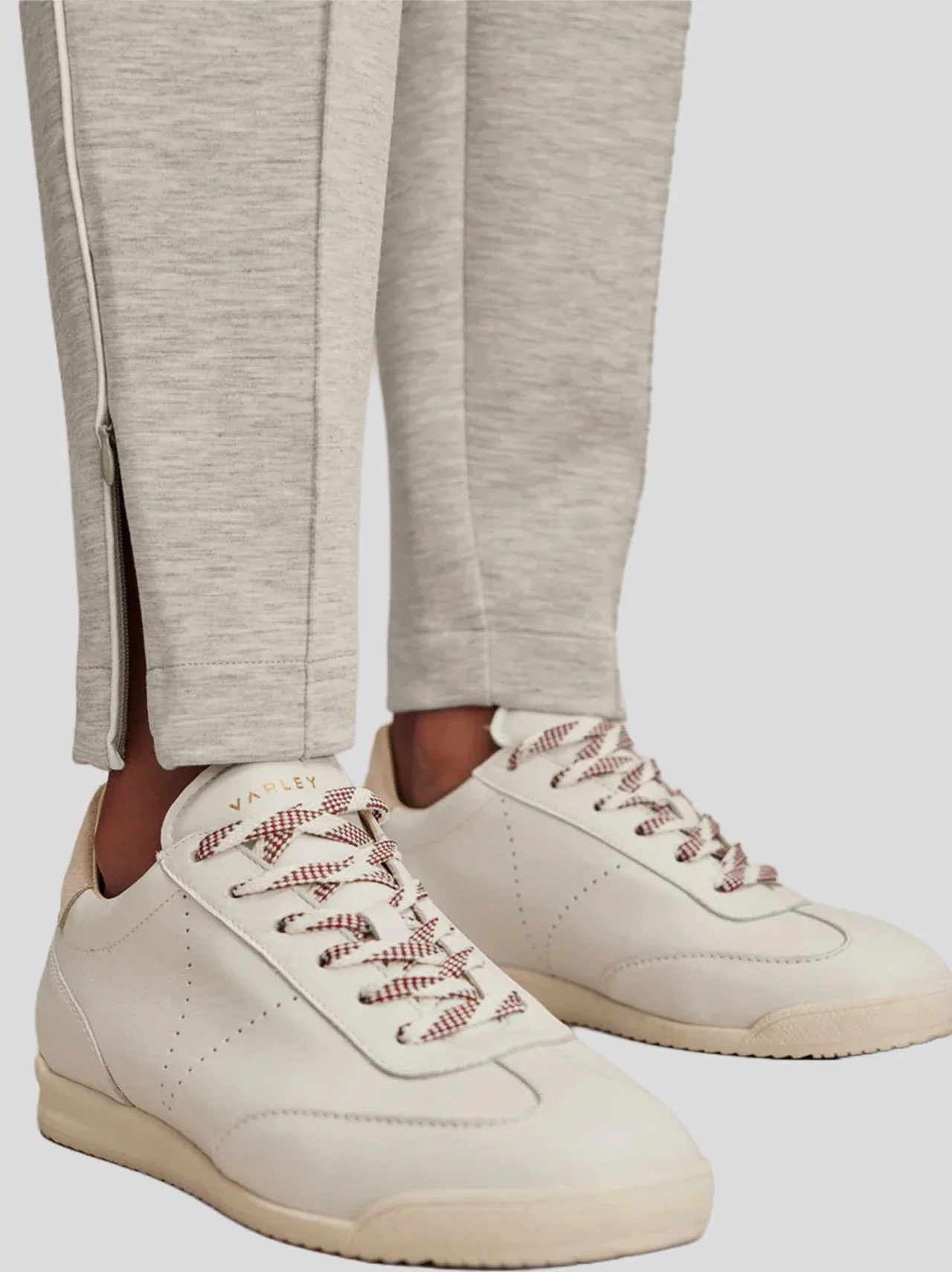 The Slim Pintuck 27.5 Inch Pants Light Grey Marl - Image 5