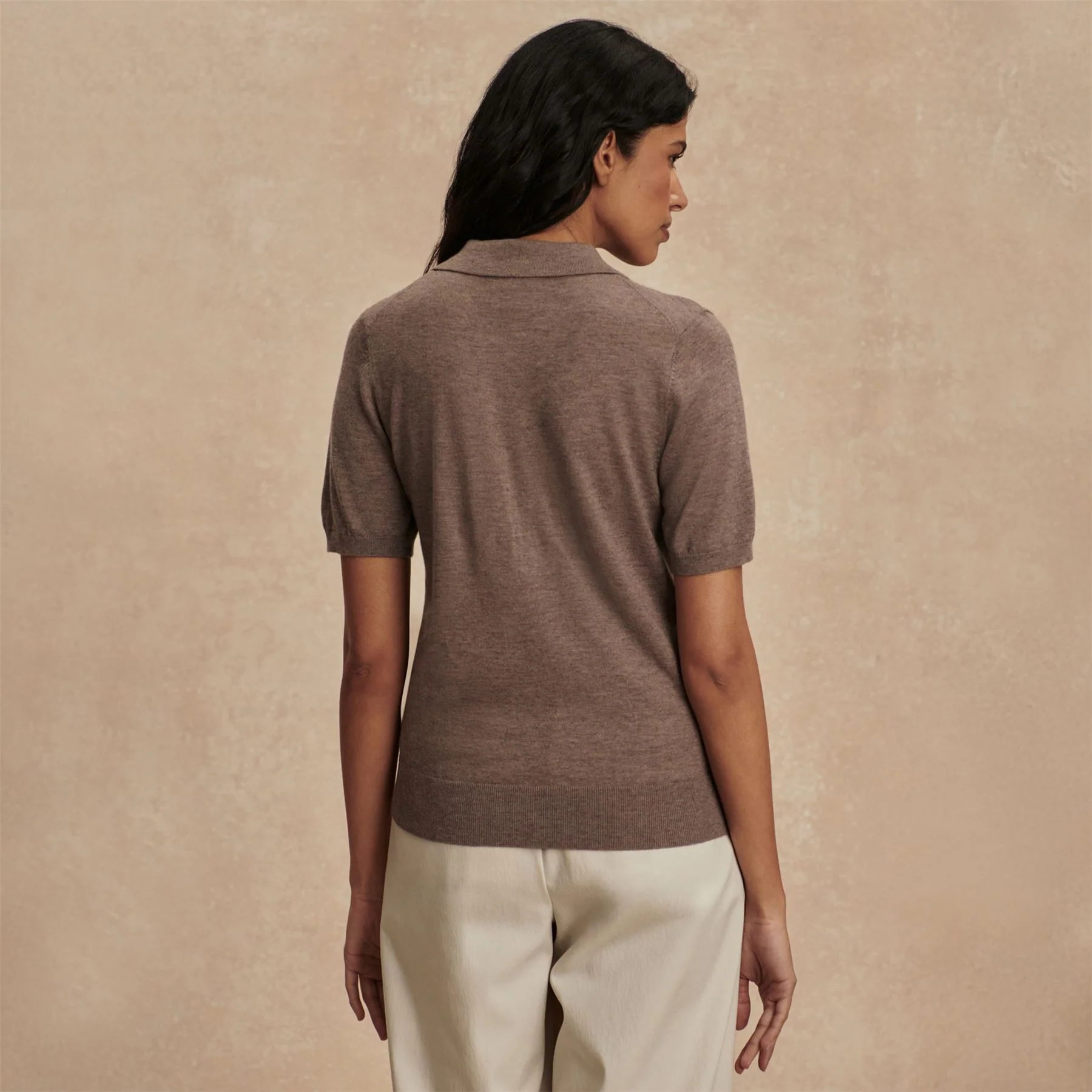Toni Fine Knit Polo Cinder Marl - Image 2