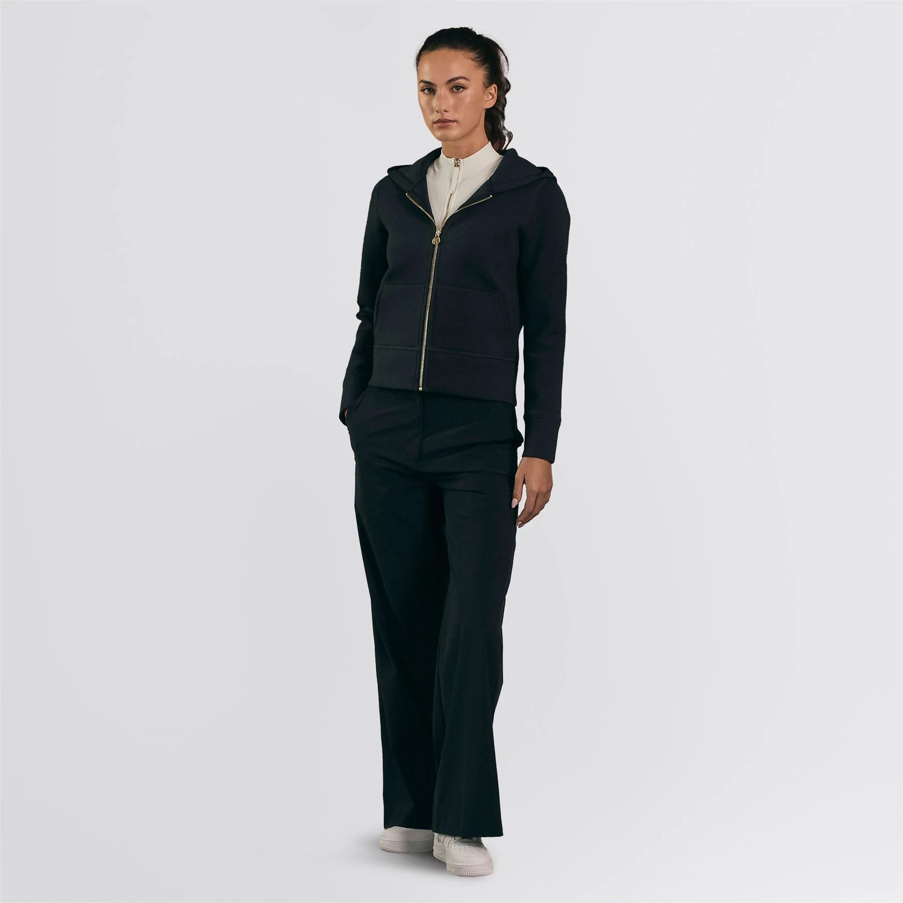 Toni Wide Leg Soft Trousers Black - Image 2