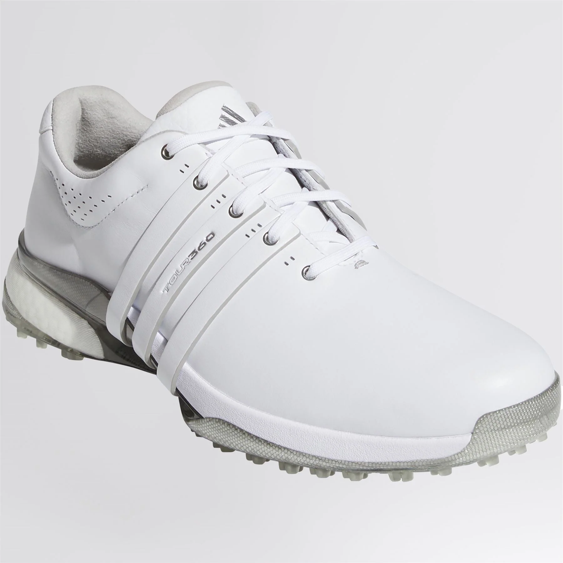 Tour360 25 Spikeless Golf Shoes White/Silver - Image 4